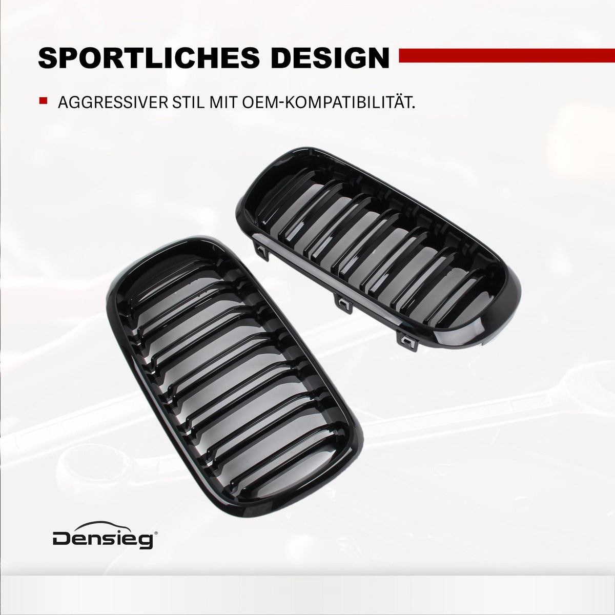 Sport Grill Nieren Kühlergrill für BMW X5 E70 X6 E71 06-13 Glanz Schwarz