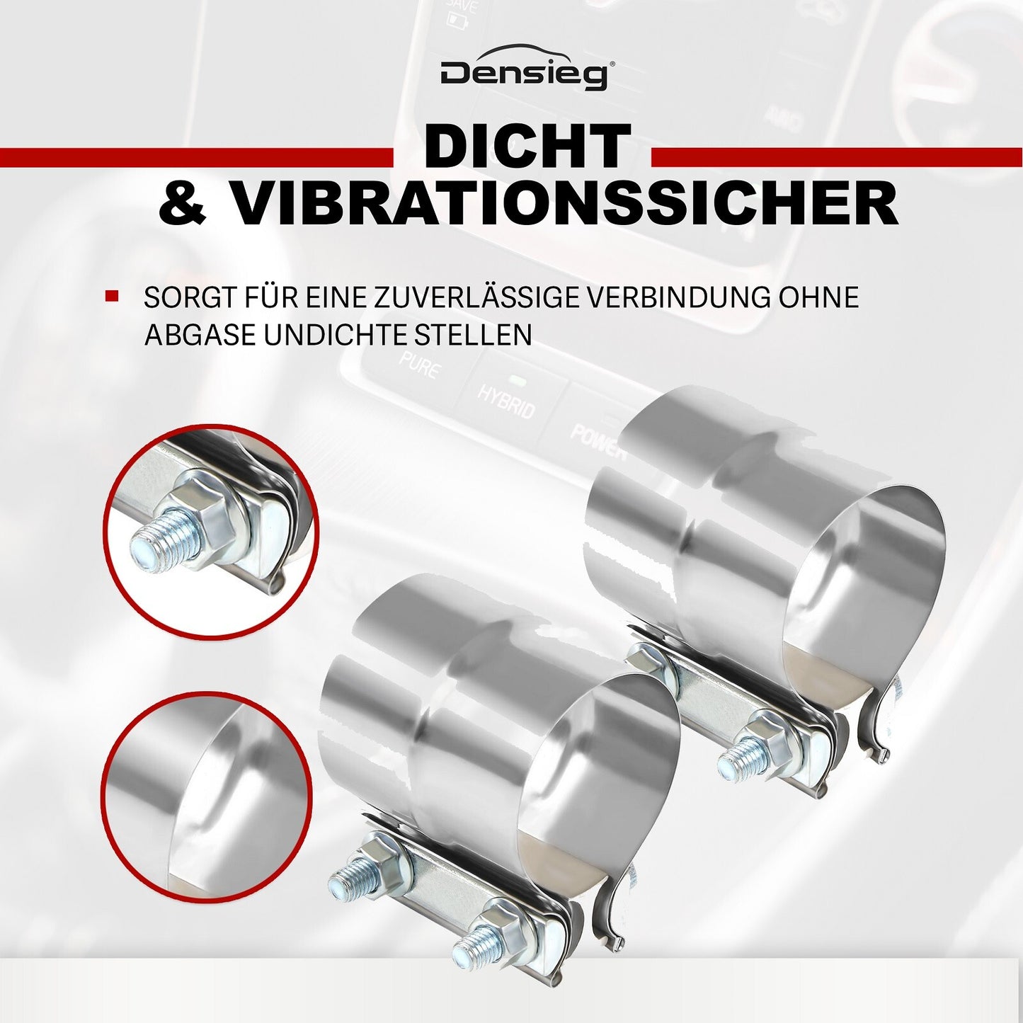 2 Stück Edelstahl Auspuff Rohrverbinder Ø 63mm / 2,5" für Abgasanlage