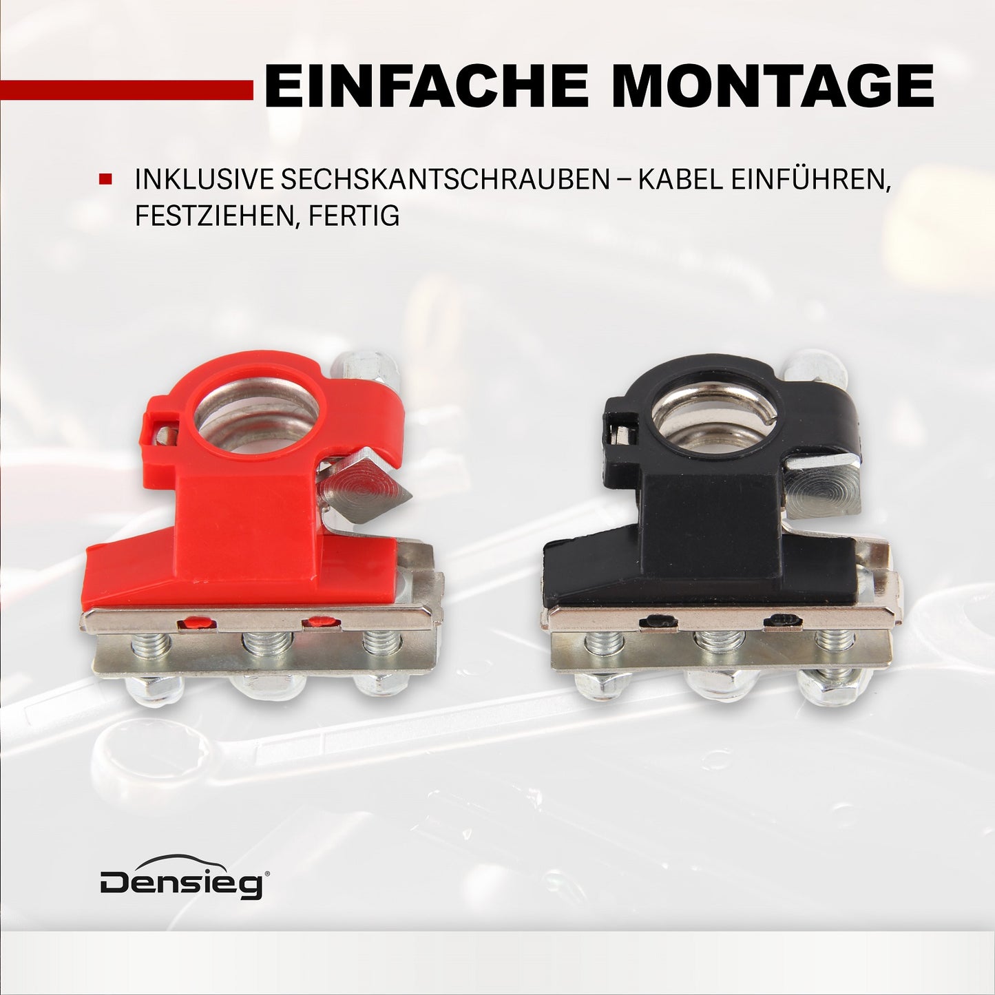 2x Batterieklemmer 12 V Set verzinkt Polklemme Autobatterie Klemmen