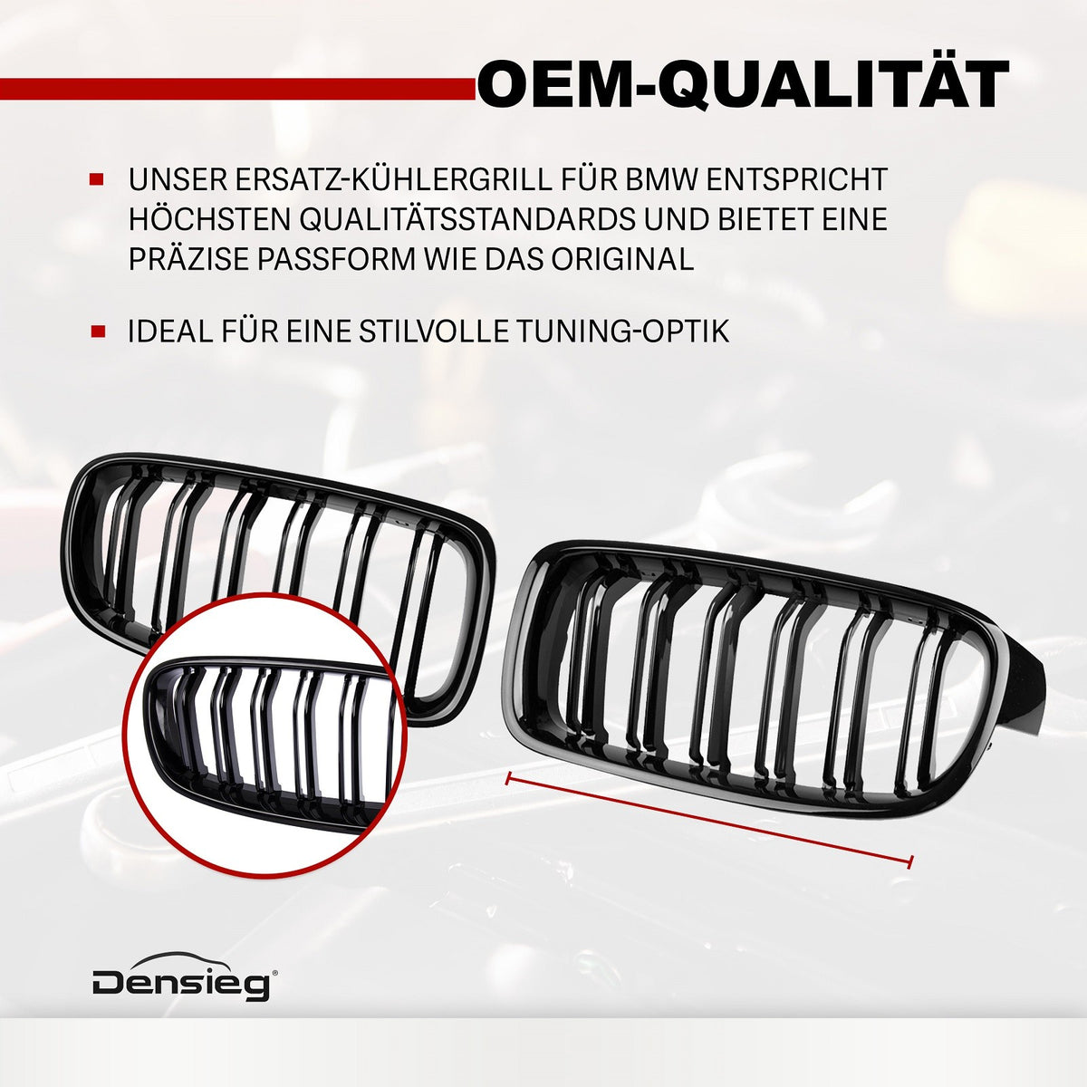 Set Doppelsteg Kühlergrill Schwarz Glanz Sport für BMW 3er F30 F31 12-18