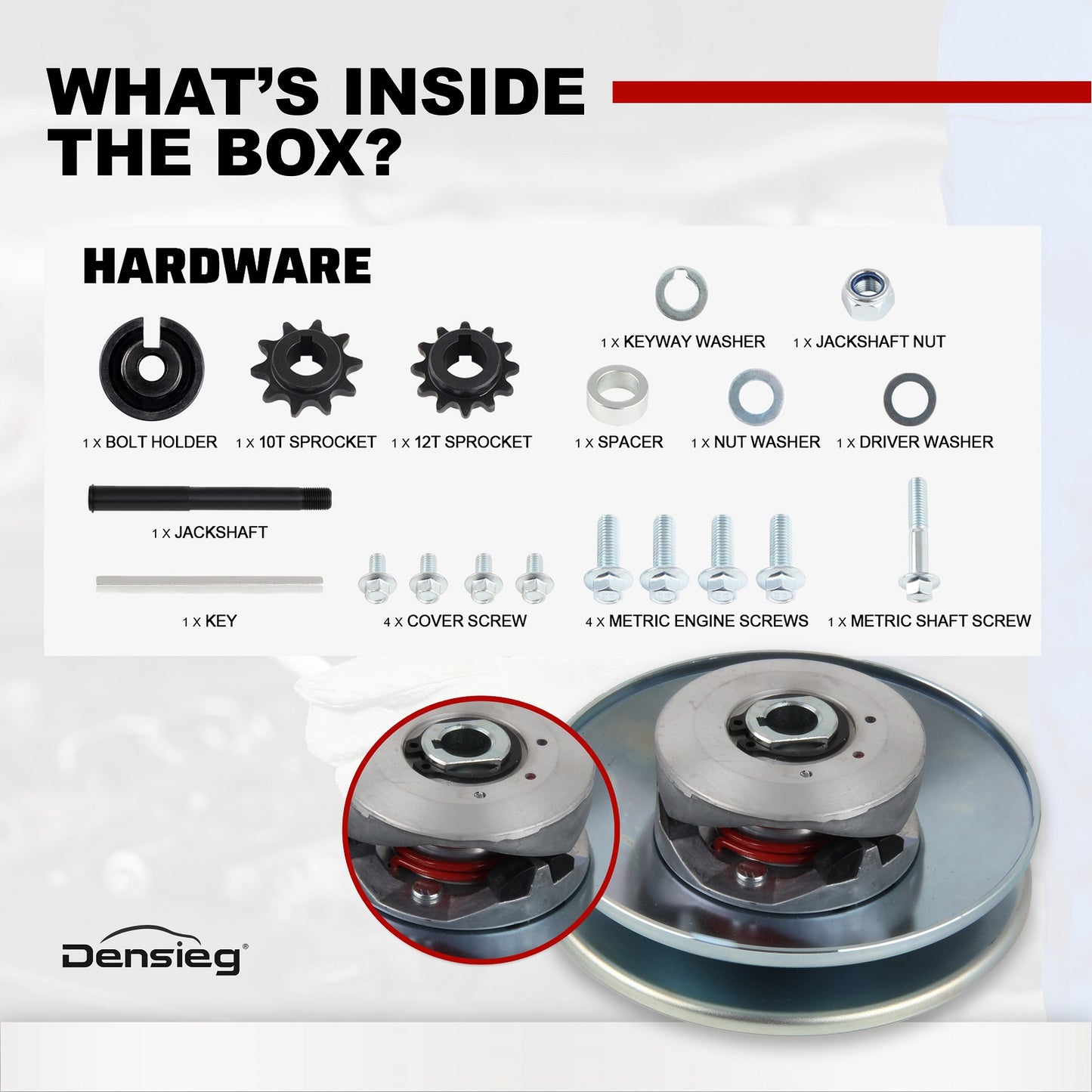 Go-Kart Kupplung 3/4" TAV 30 mit Zubehör 10T/12T Ritzel für 4-8 PS Motor