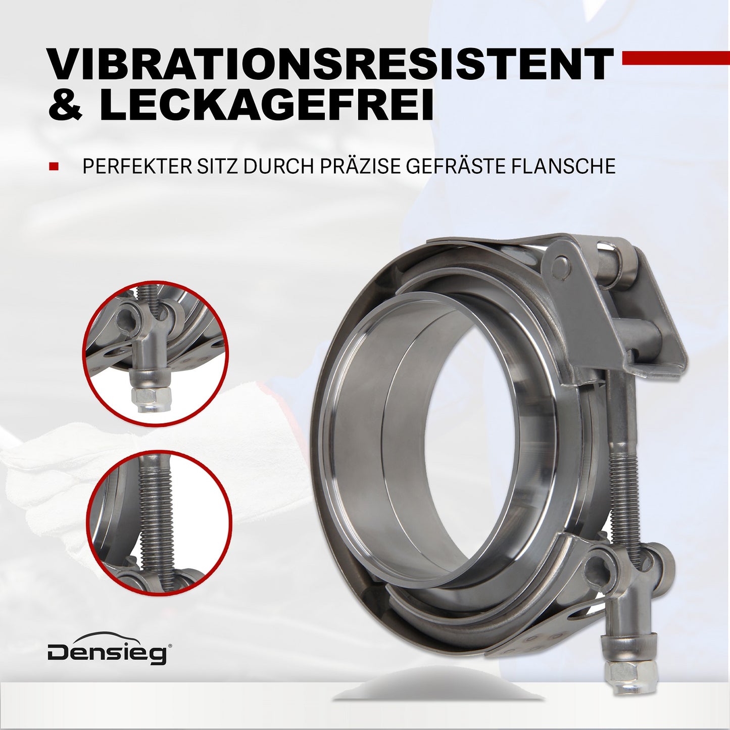 2x V Band Schelle Flange Edelstahl 76mm 3 Zoll Auspuff Turbo Rohrschelle