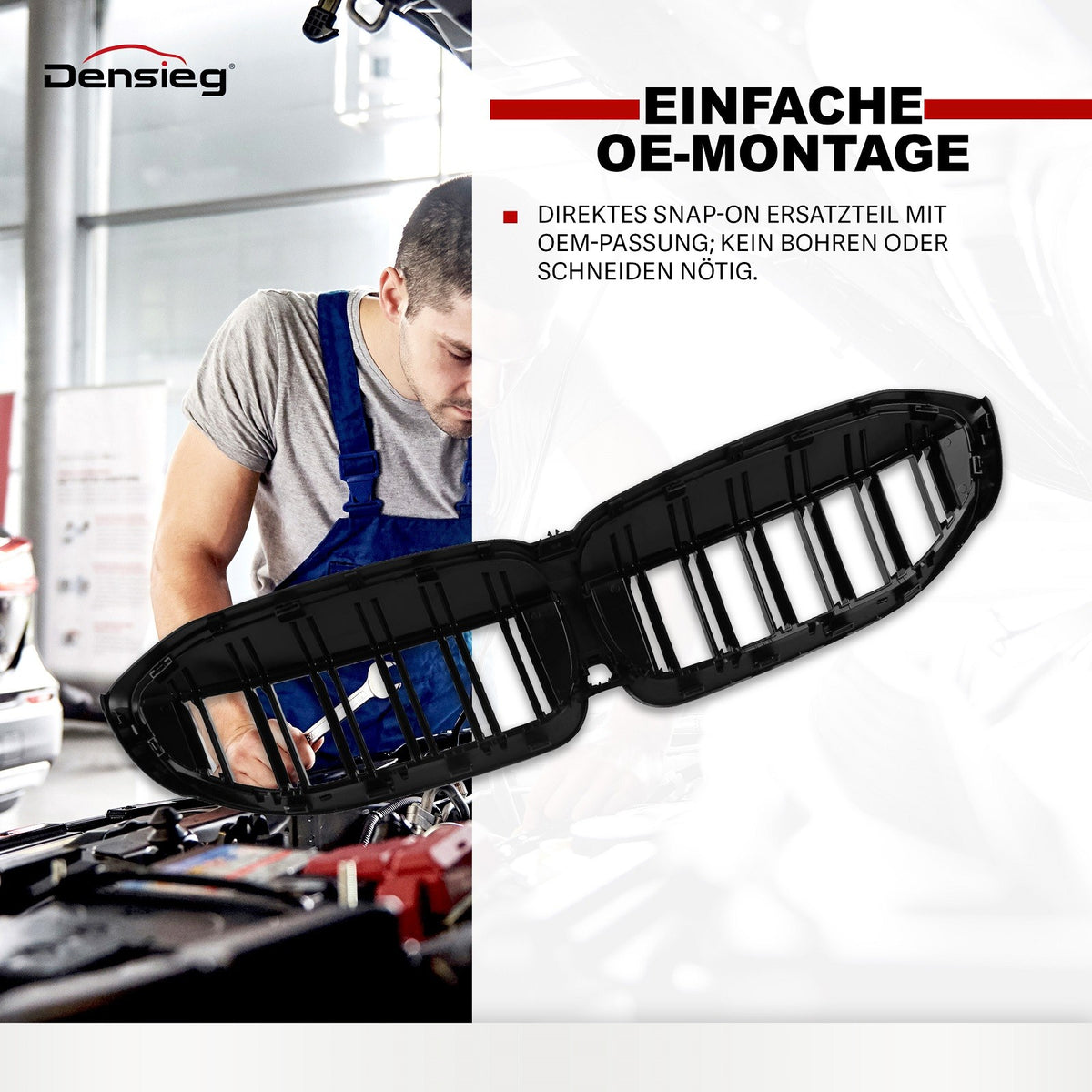 Kühlergrill für 3er G20 G21 19-21 Nieren Doppelsteg Sport GLANZ SCHWARZ