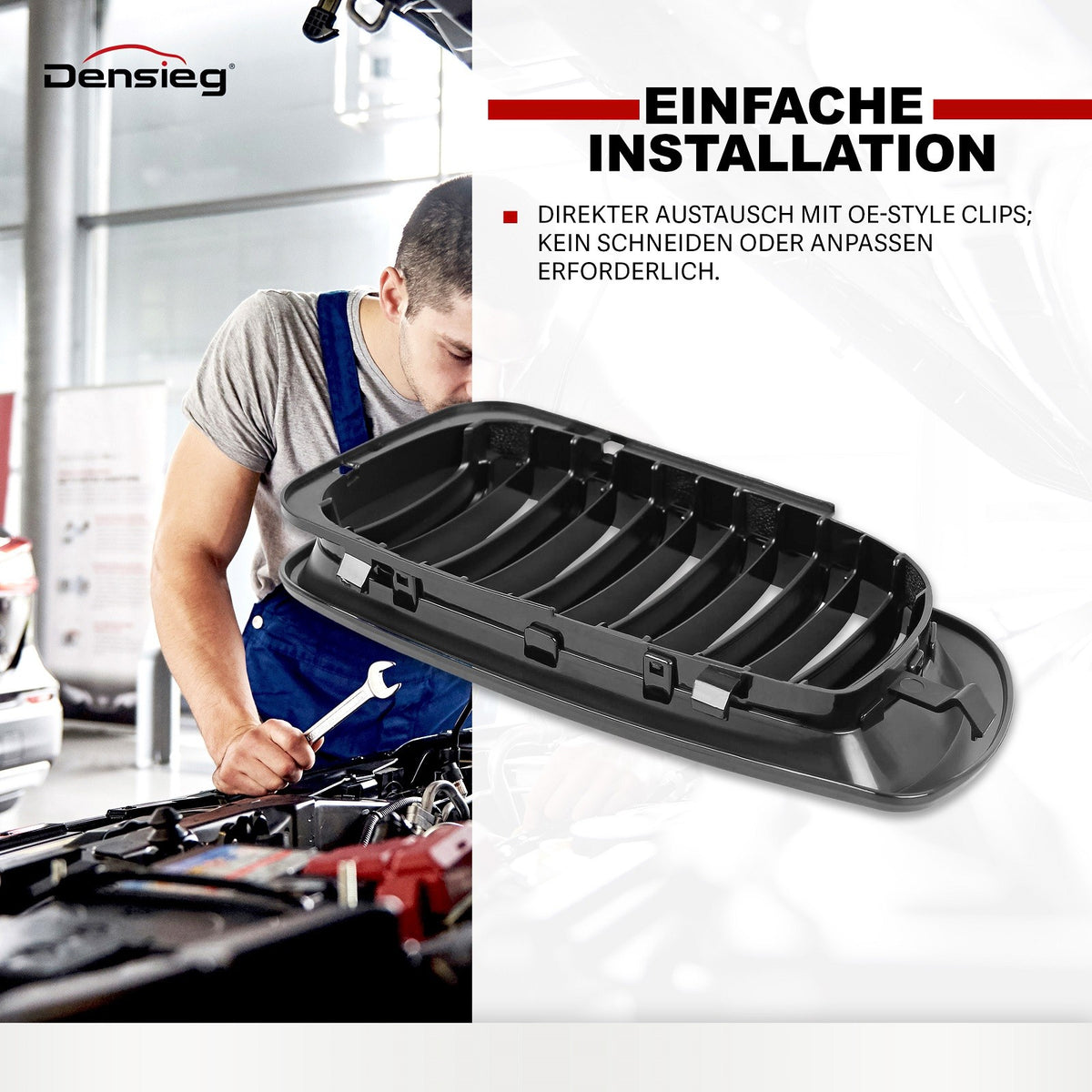 Sport Kühlergrill Glanz Schwarz für BMW 3er E46 Limousine Touring 02-05