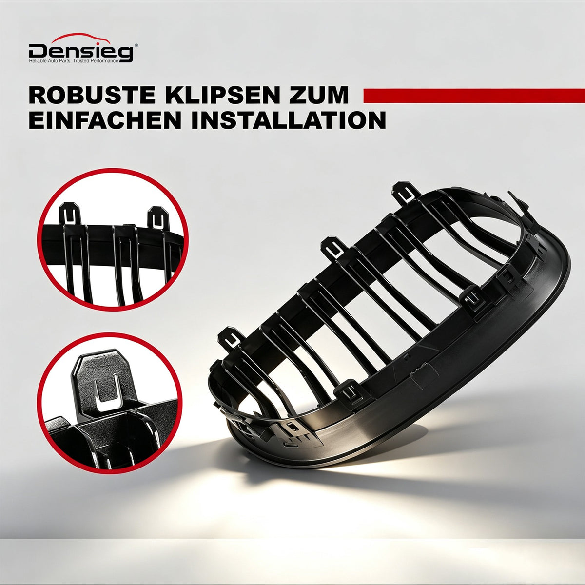 Sport Nieren Kühlergrill für BMW 5er E60 E61 2003-2009 Glanz Schwarz