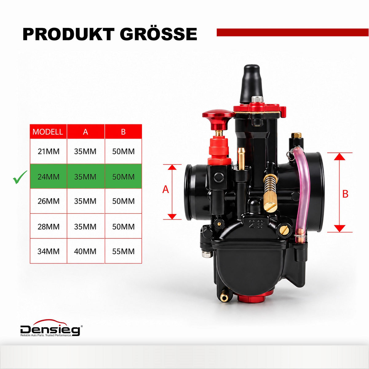 PWK 24mm Vergaser für universelle 50 cc bis 100 cc Dirt Bike Motocross