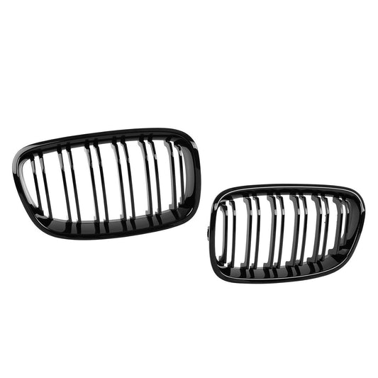 Einzelsteg Kühlergrill für BMW 1er F20 F21 2011-2014 Glanz Schwarz