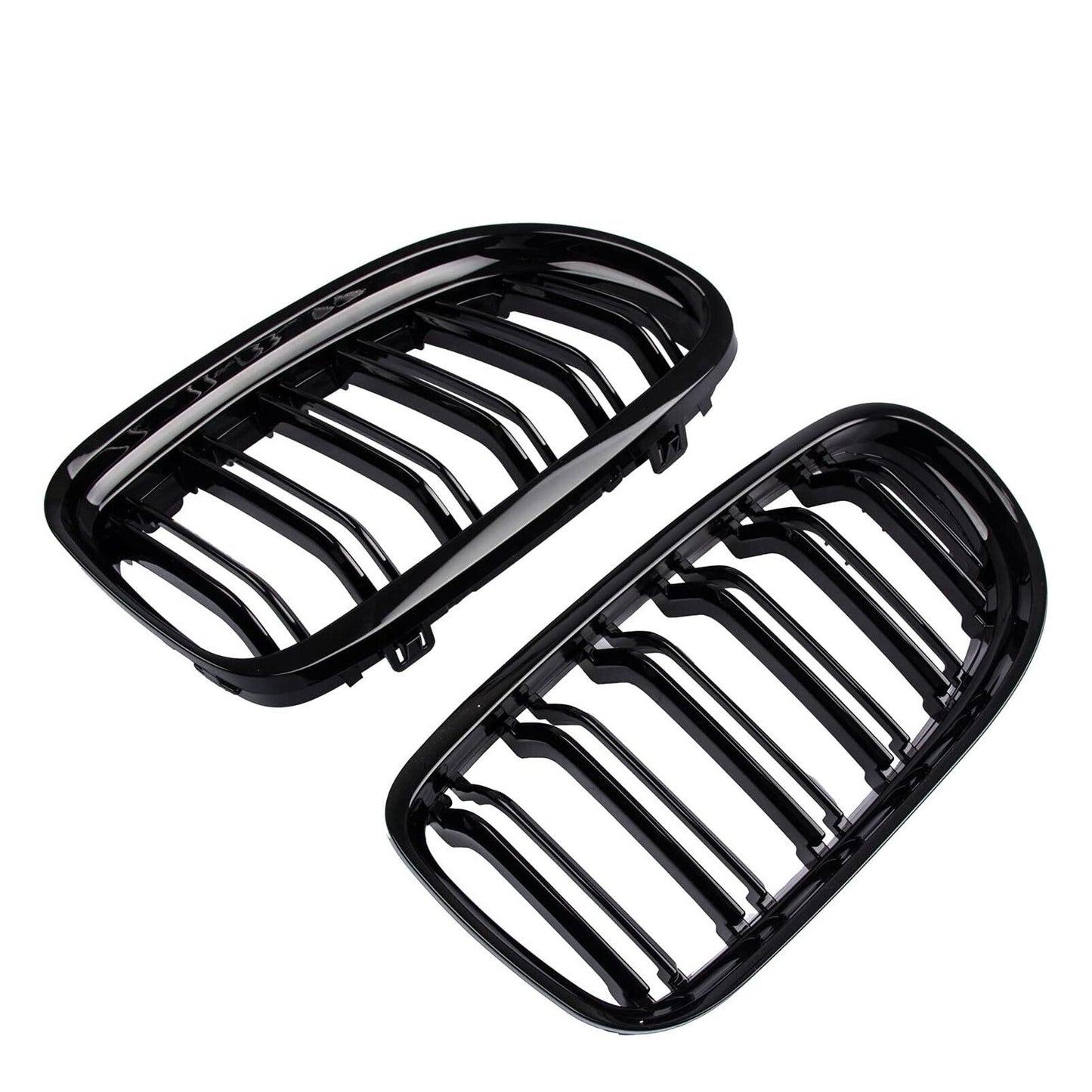 Par de rejillas de radiador tipo riñón en ABS NEGRO BRILLO para BMW Serie 3 E90 09-12