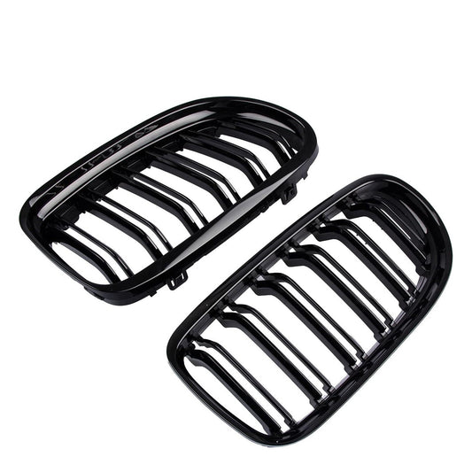 Paar Nieren Grill Kühlergrill GLANZ SCHWARZ ABS für BMW 3er E90 09-12
