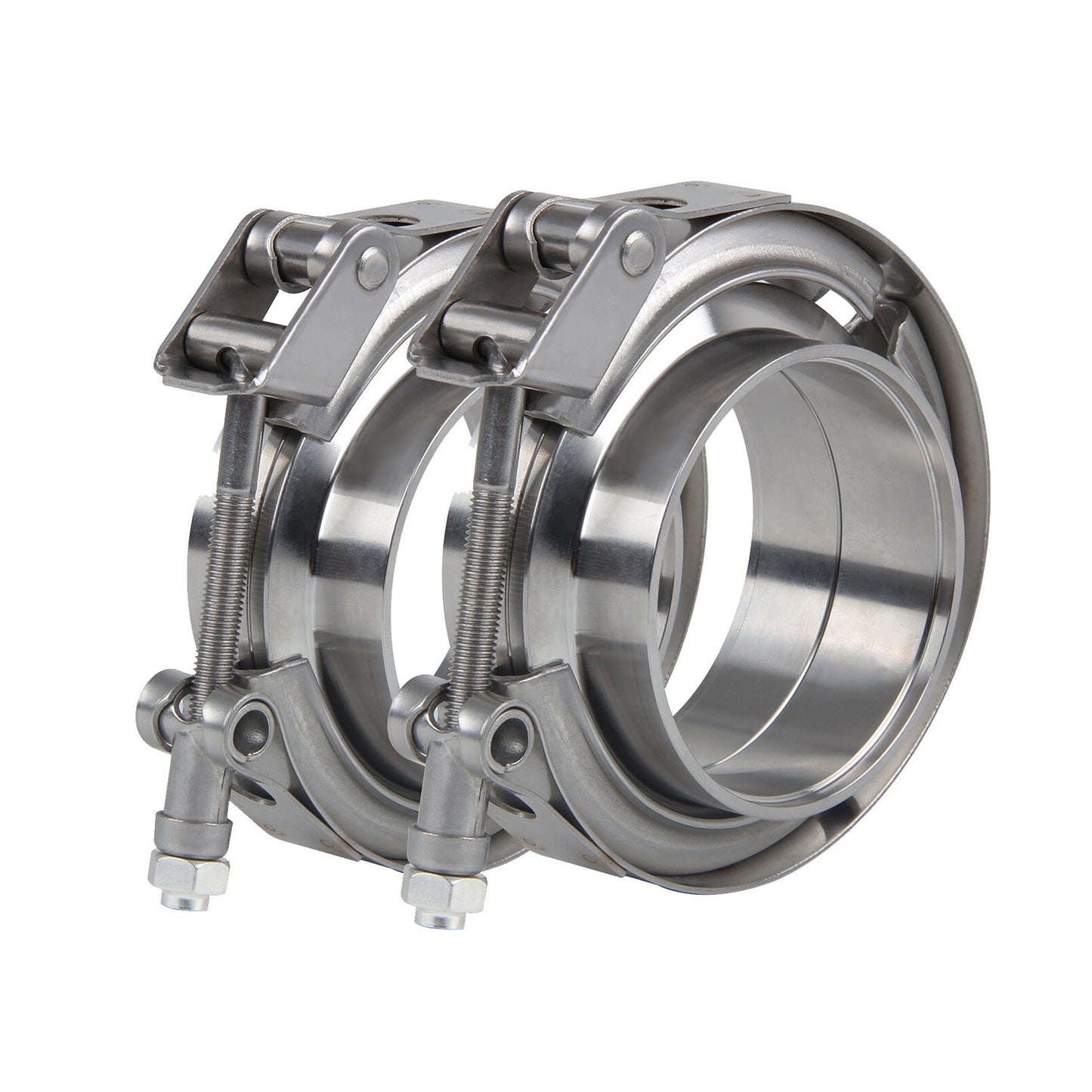 2x 2.5" 63.5 mm V-Band Clamp + Flanges Kit | Edelstahl Auspuff Turbo Kit