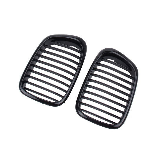 Einzelsteg Kühlergrill Nieren Glanz Schwarz für BMW 5er E39 1995-2003