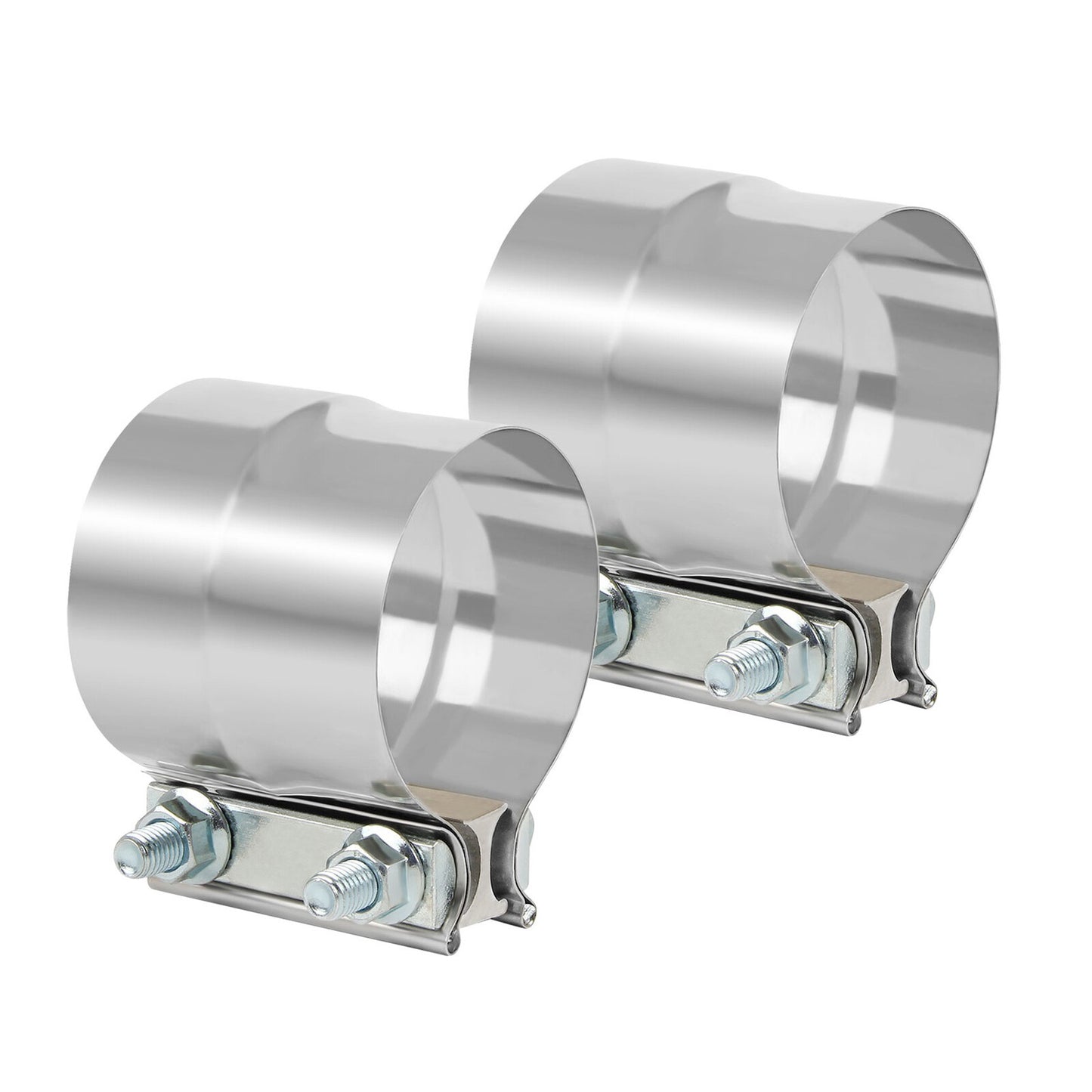 2 conectores universales de tubo de escape de acero inoxidable de Ø 76 mm / 3" para sistema de escape