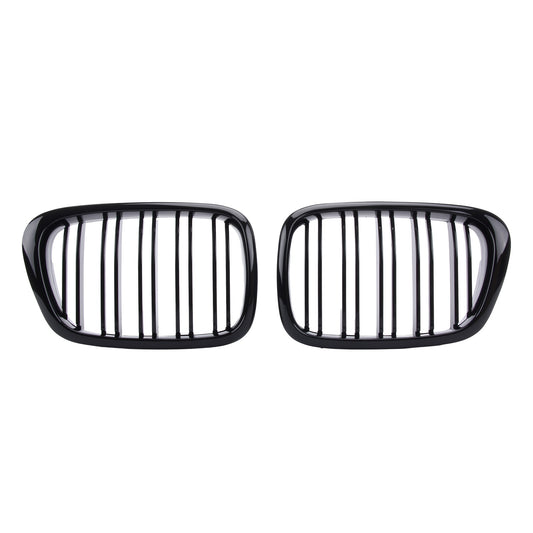 Nieren Kühlergrill Doppelsteg Glanz Schwarz für BMW 5er E39 1995-2003