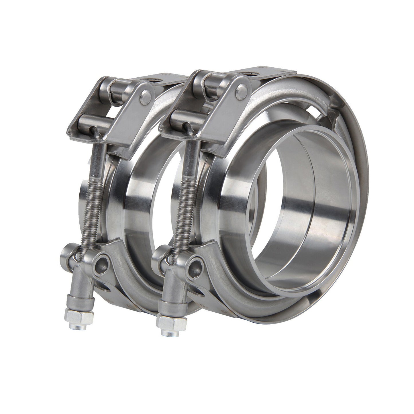 2x 2" 50,8mm V-Band Schelle + Flansch Kit Edelstahl Auspuff Turbo Klemme