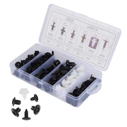 100x Auto Befestigung Clips Spreizniete Innenverkleidung Verkleidung Set