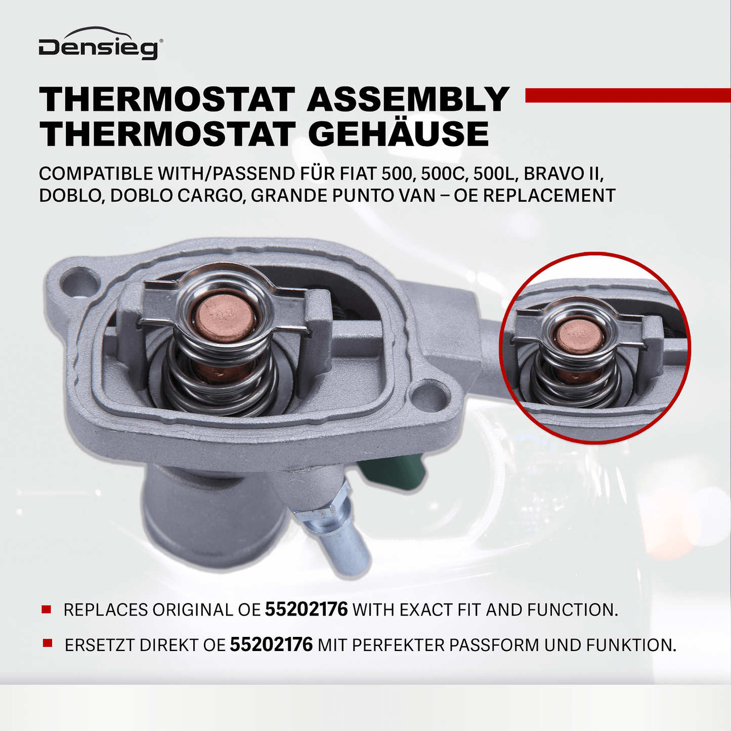 Thermostatgehäuse 55202176 für Fiat 500, Doblo Cargo, Grande Punto Van