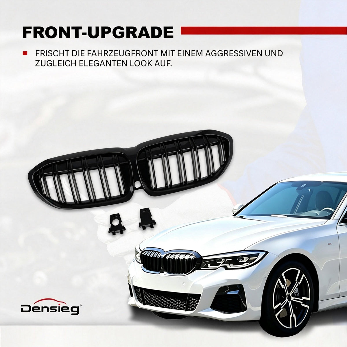 Kühlergrill für 3er G20 G21 19-21 Nieren Doppelsteg Sport GLANZ SCHWARZ