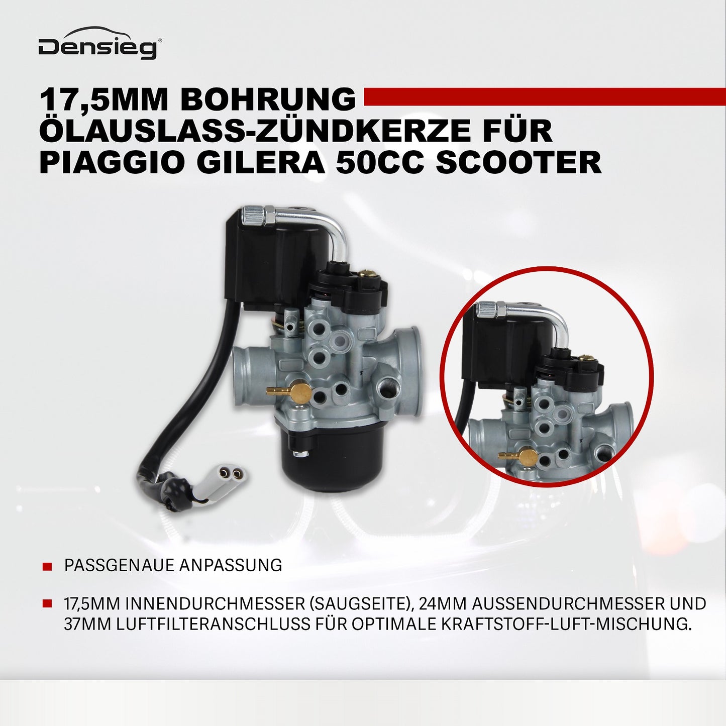 17,5mm Sport Vergaser Kit für Piaggio Sfera NSL TPH NRG Zip Gilera DNA