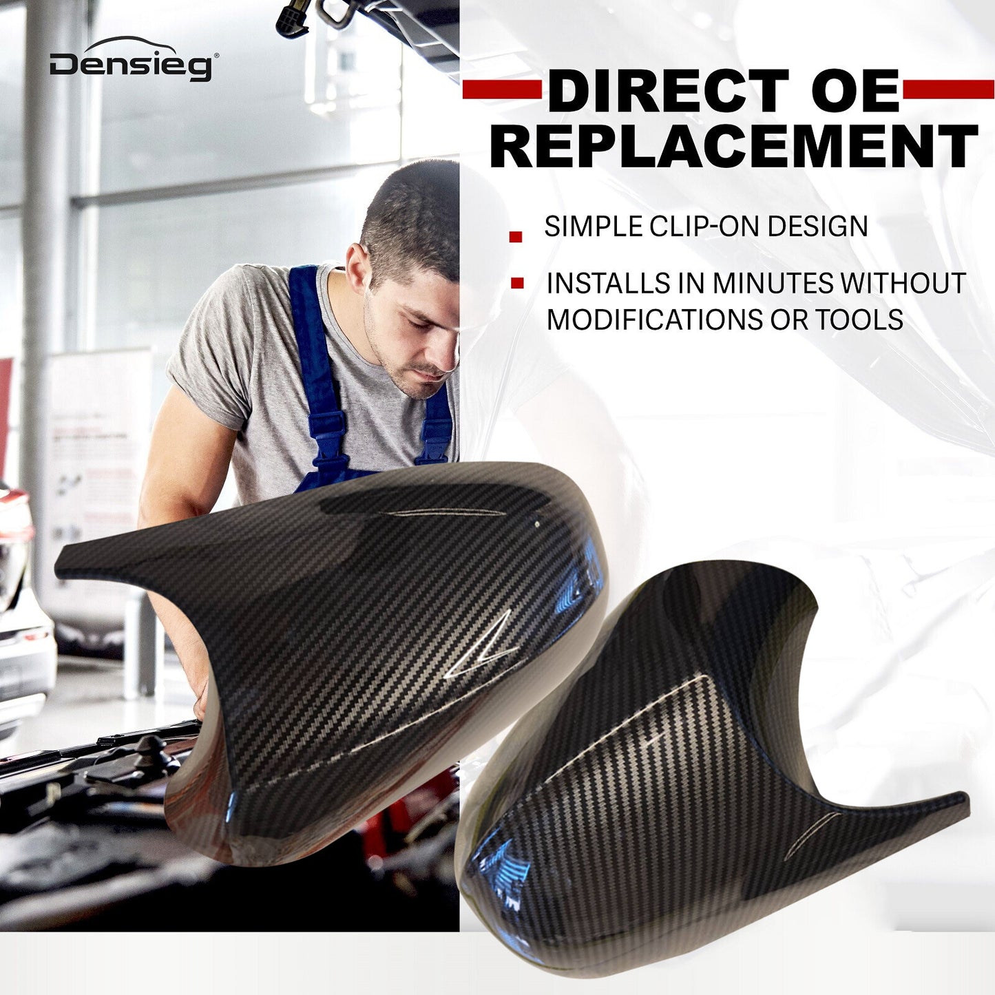 Paar Kohlefaser Farbe Spiegelkappen Außenspiegel für BMW E81 E82 E87 LCI