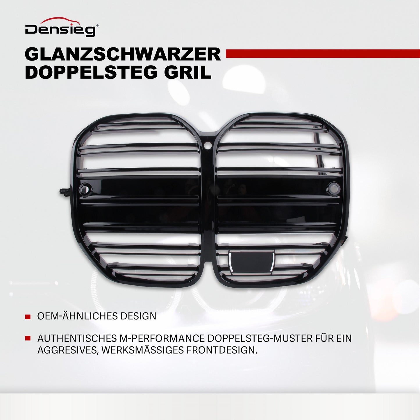 Sport Kühlergrill Doppelsteg Glanz Schwarz für bmw 4er G22 G23 2022+