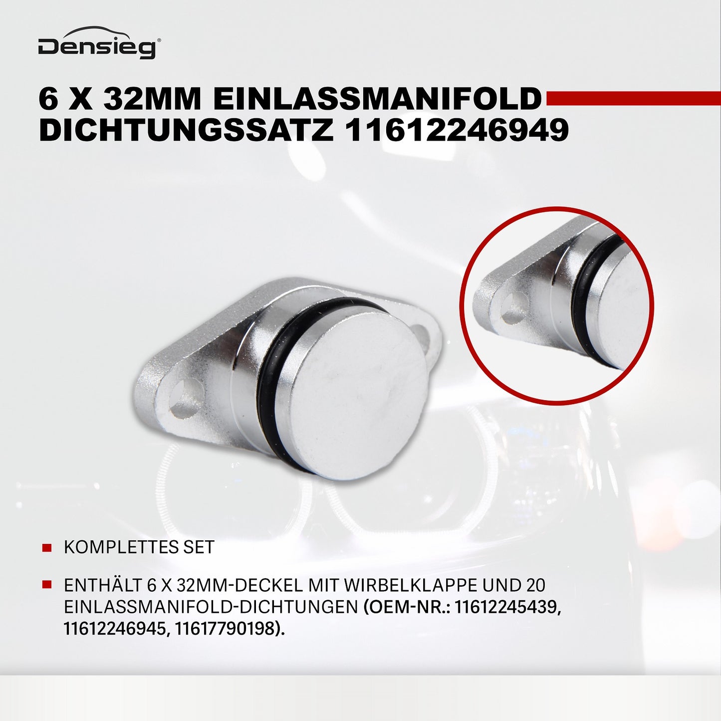 Drallklappen Ansaugbrücken Dichtungssatz 6x32 mm für BMW E46 E90 E39 E60