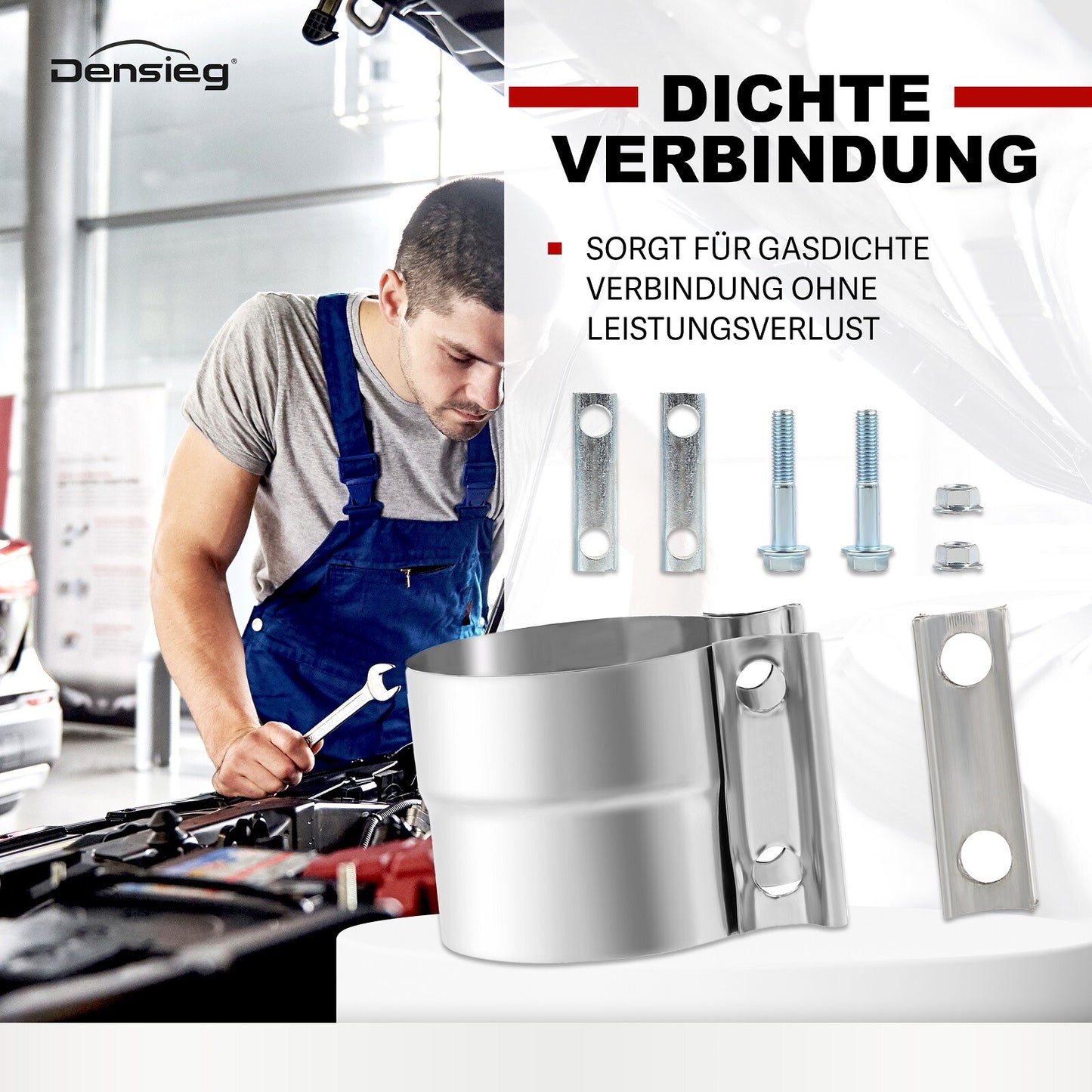 2 conectores universales de tubo de escape de acero inoxidable de Ø 76 mm / 3" para sistema de escape