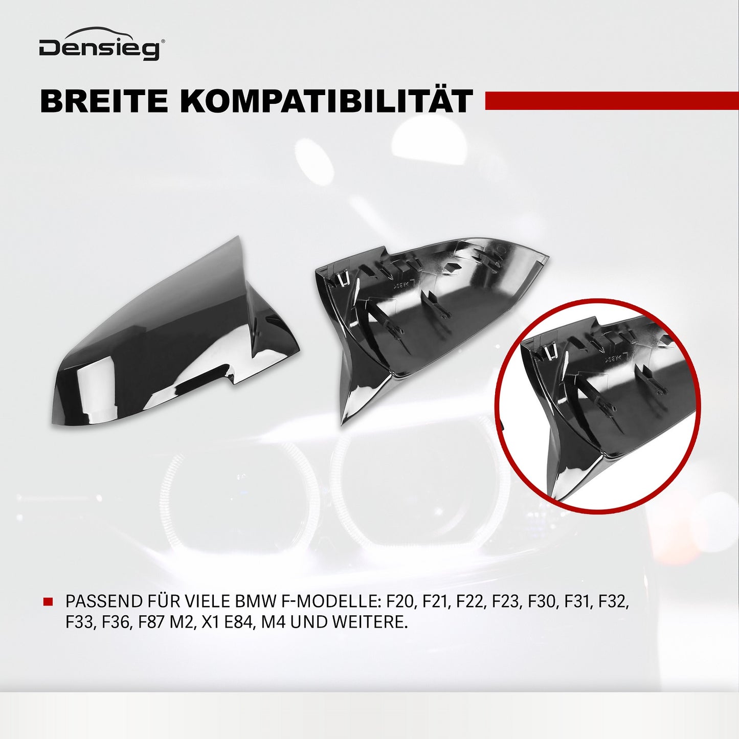 Paar Glanz Schwarz Spiegelkappen Gehäuse Für BMW F20 F21 F22 F23 F30 F31 F32 F33 F36