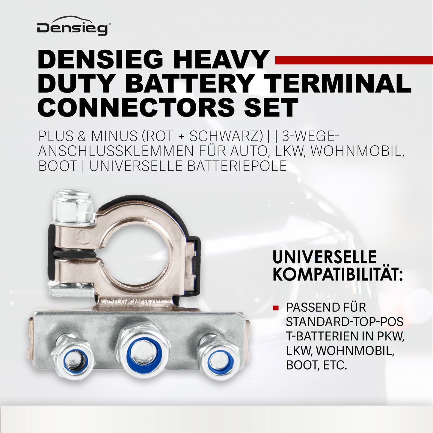 2x Batterieklemmer 12 V Set verzinkt Polklemme Autobatterie Klemmen