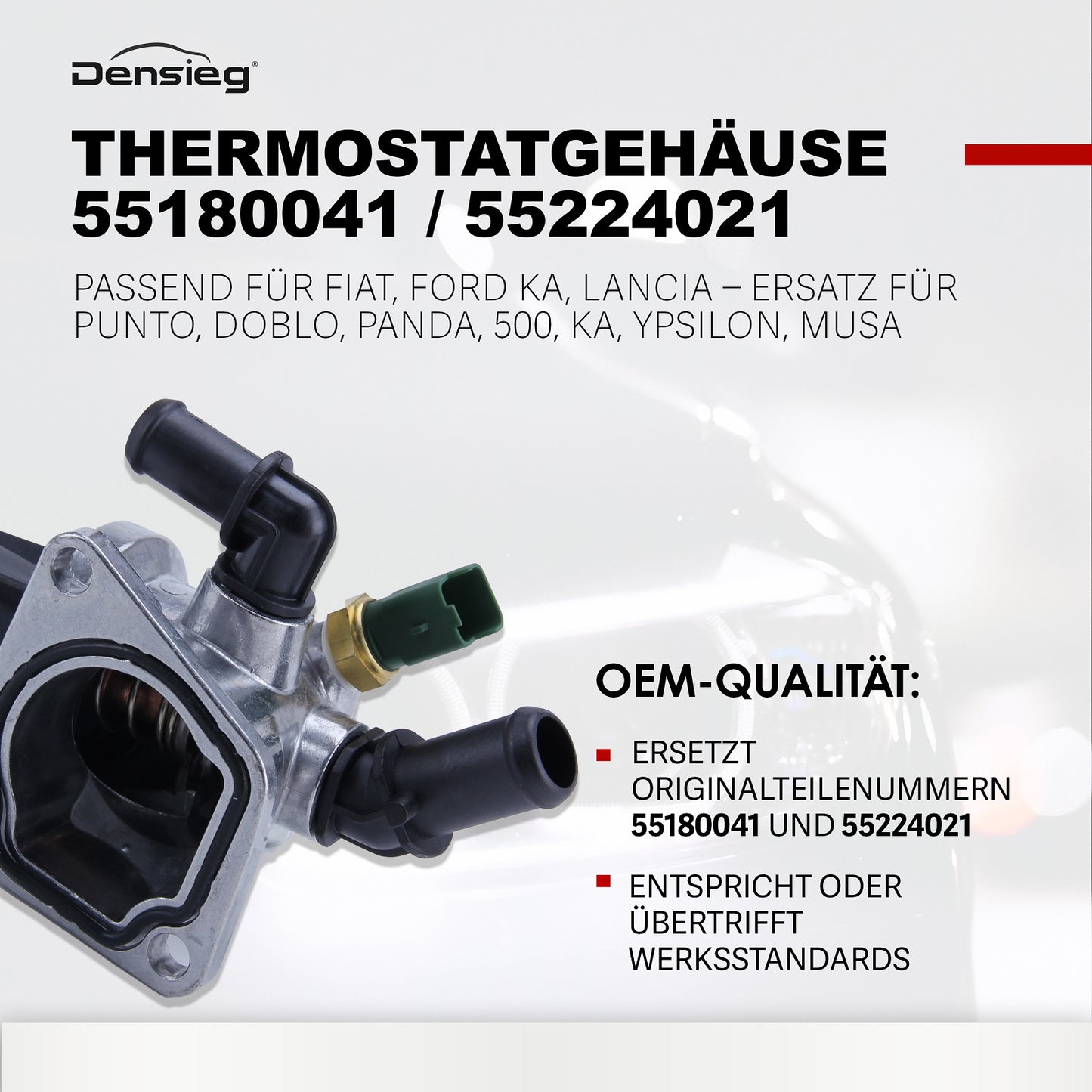 Thermostatgehäuse für Fiat 500 Ford KA Doblo Panda 55180041 / 55224021