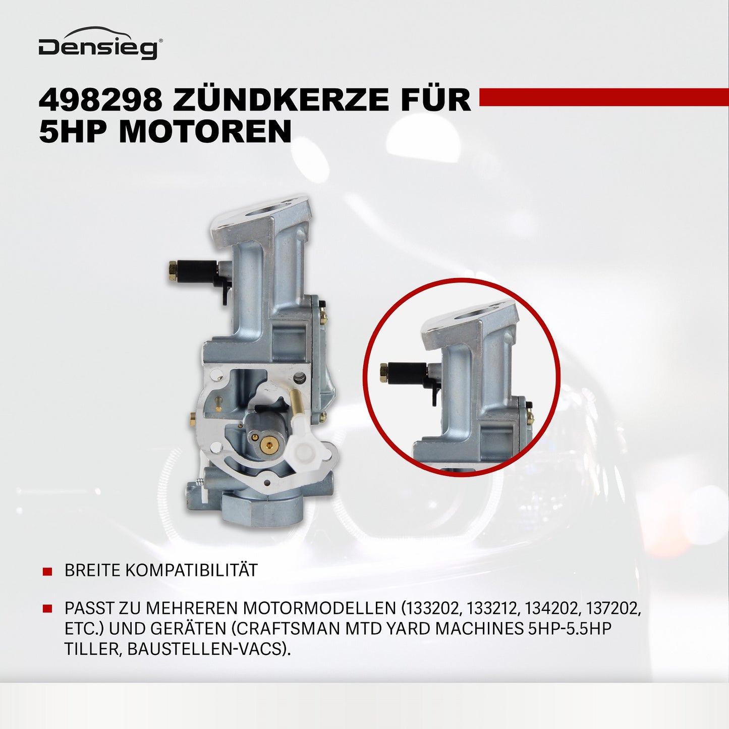 5HP Vergaser für 498298 692784 130202 112202 112232 137202 Craftsman MTD