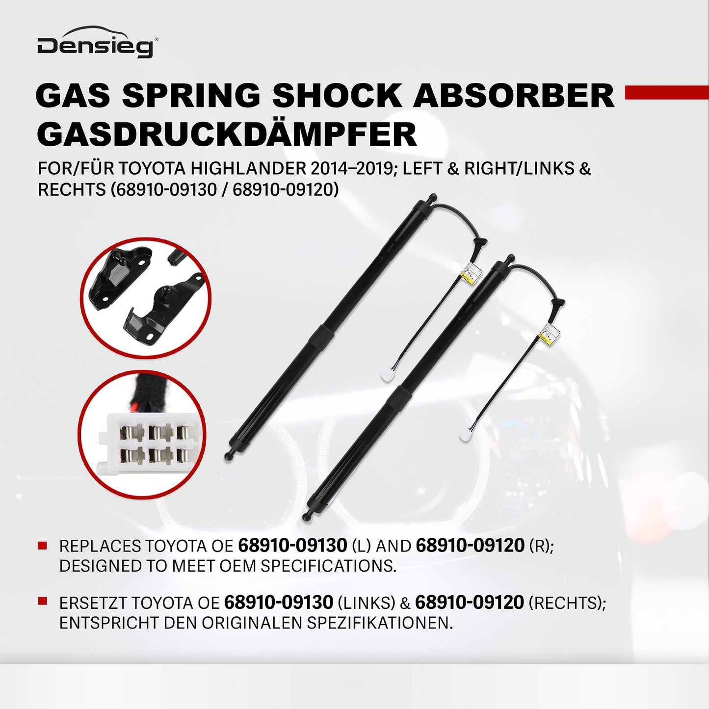 Heckklappe Lift Support Strebe L+R 6891009130 für Highlander 2014-2019