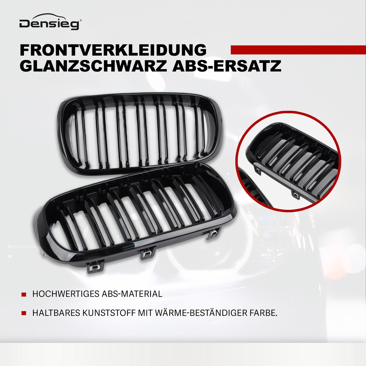 Sport Grill Nieren Kühlergrill für BMW X5 E70 X6 E71 06-13 Glanz Schwarz
