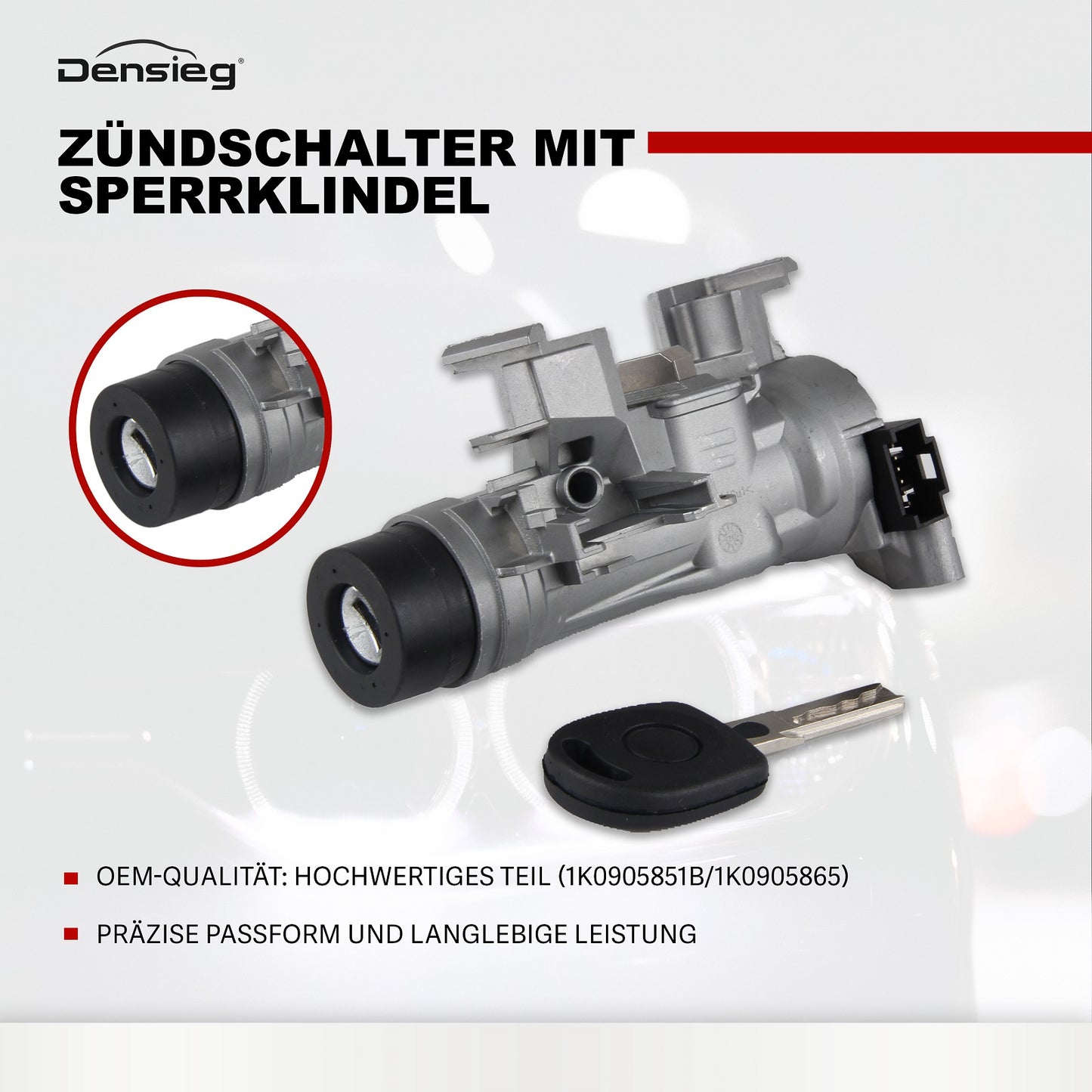 Zündungsstarterschalter mit Schlüssel 1K0905851B 1K0905865 für Golf 5/6