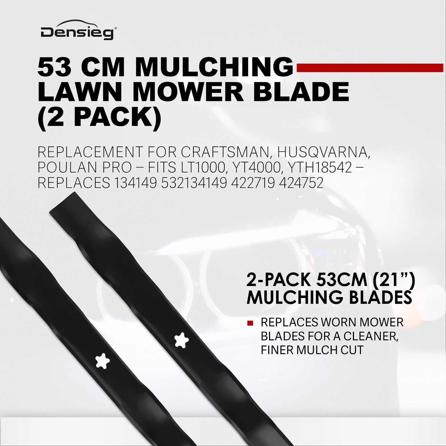 2 x 53cm Rasenmähermesser für Craftsman Husqvarna, 127843 YTH150, YTH180