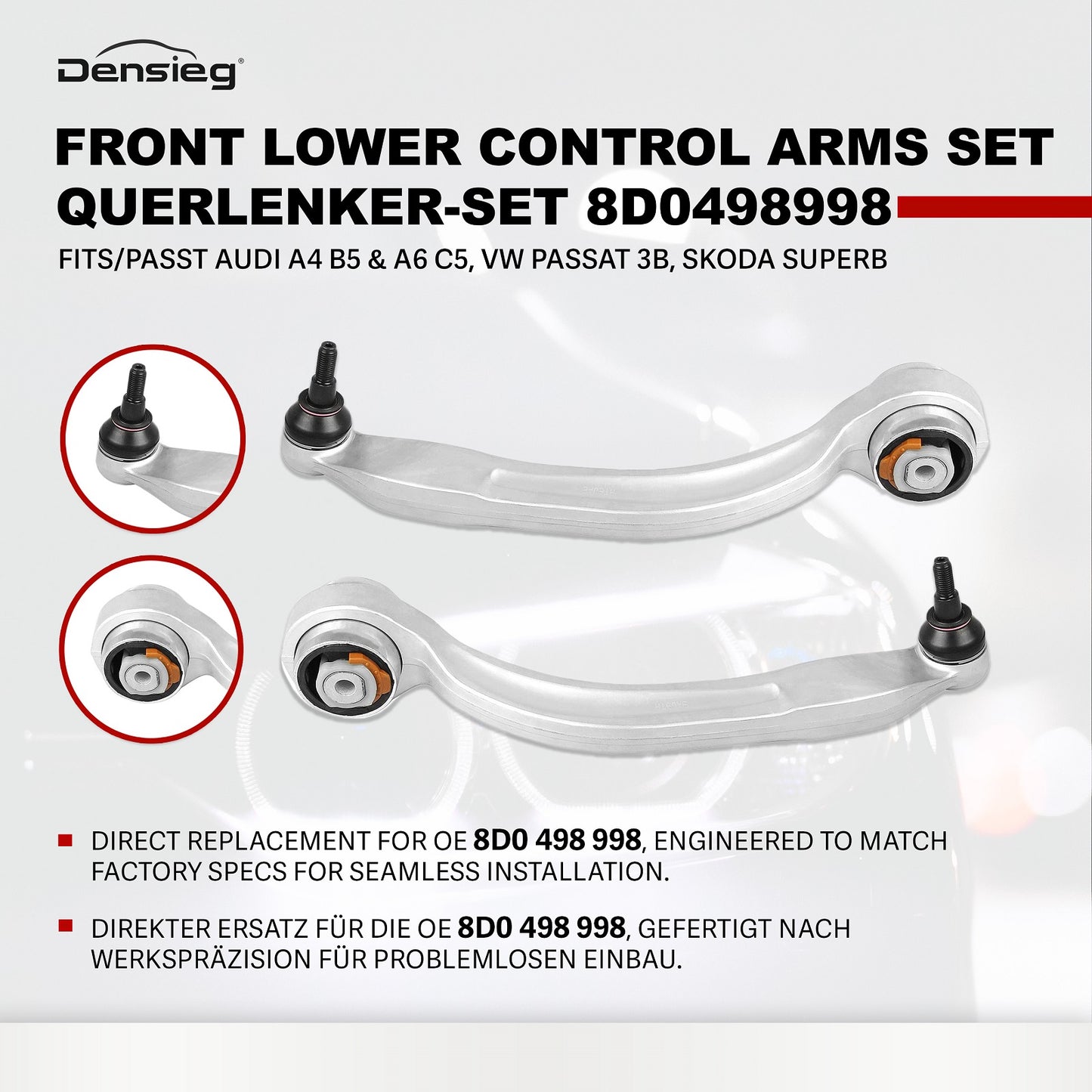 Querlenker Satz 8D0498998 für A4 B5 & A6 C5, VW Passat 3B, Skoda Superb
