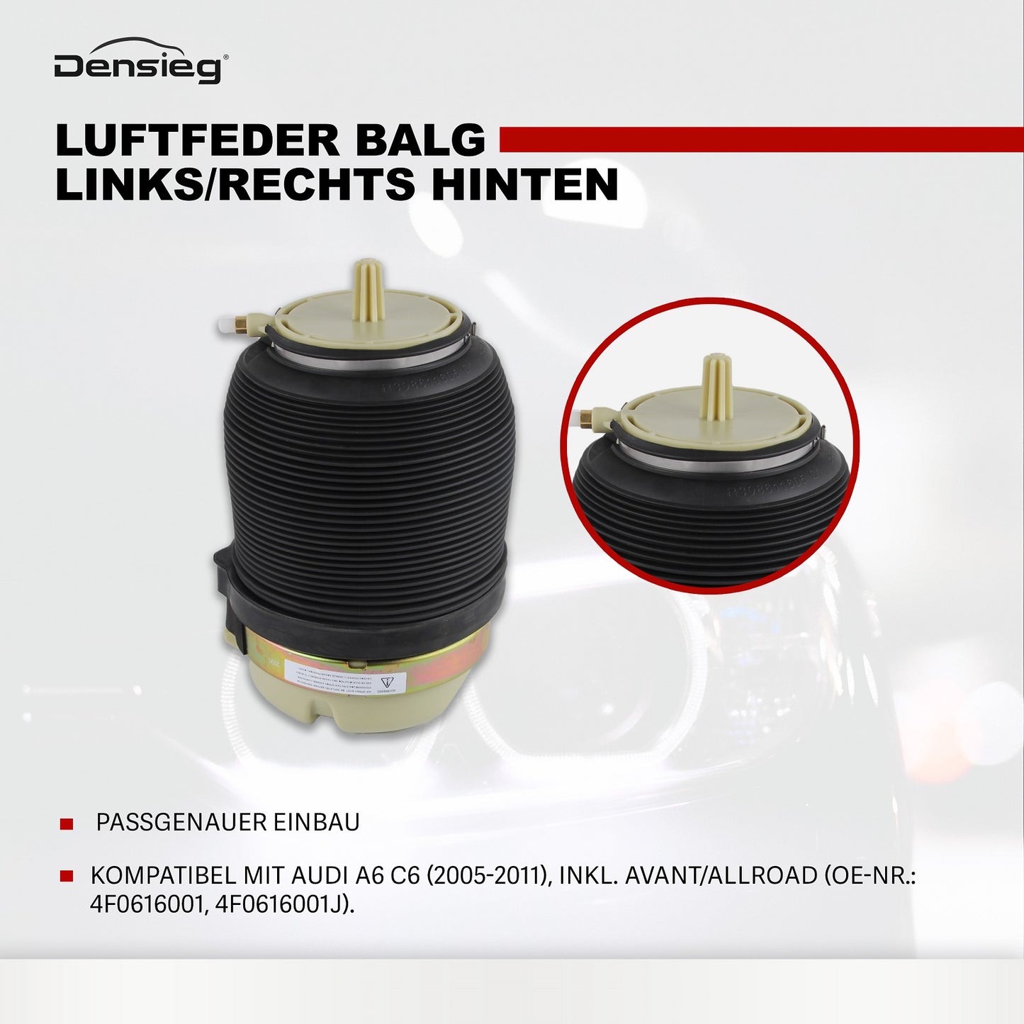 Luftfederung Federbalg 4F0616001 Hinten für Audi A6 4F C6 2004-2011