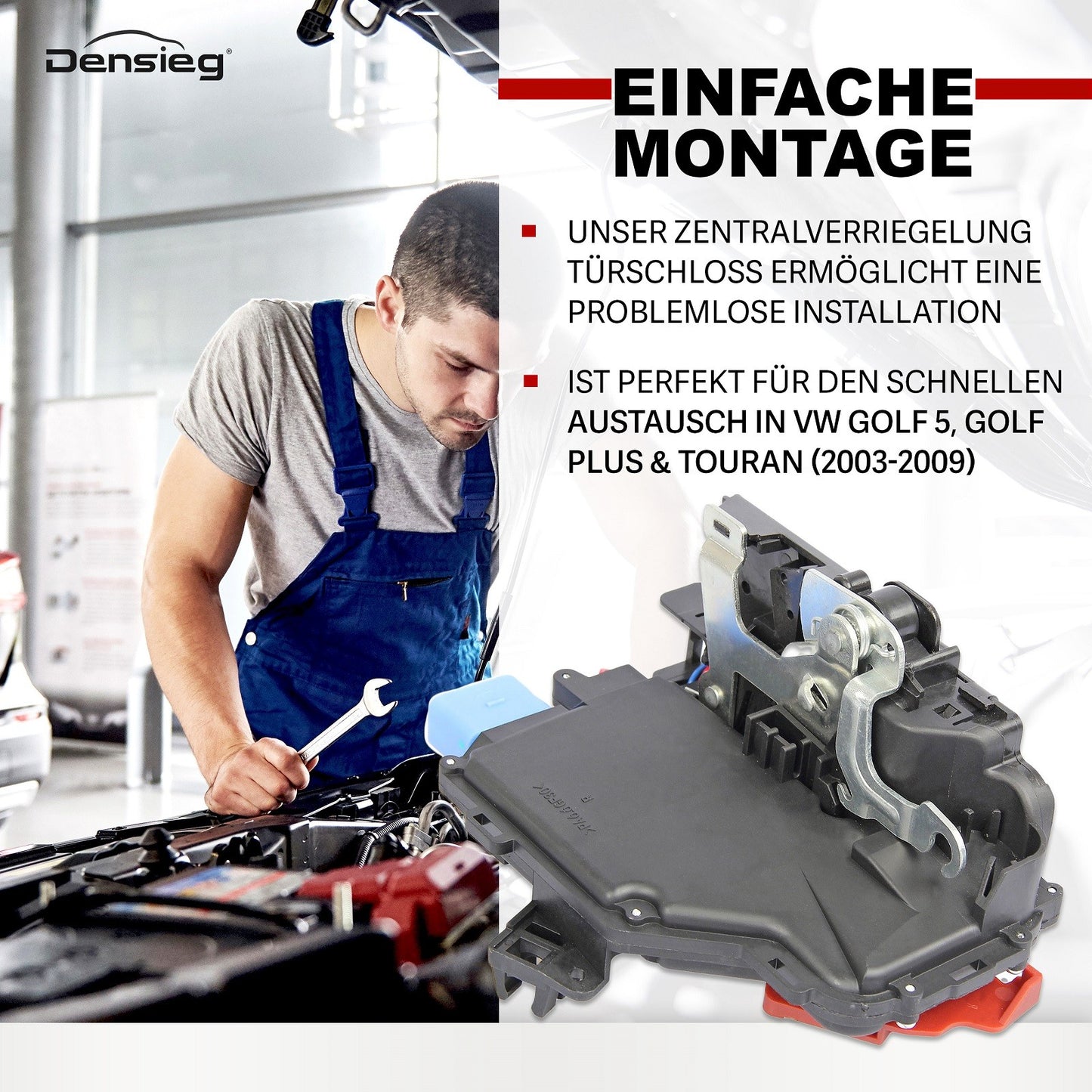 Türschloss Vorne Rechts für Golf 5, Golf Plus & Touran 03-09 3D1837016A