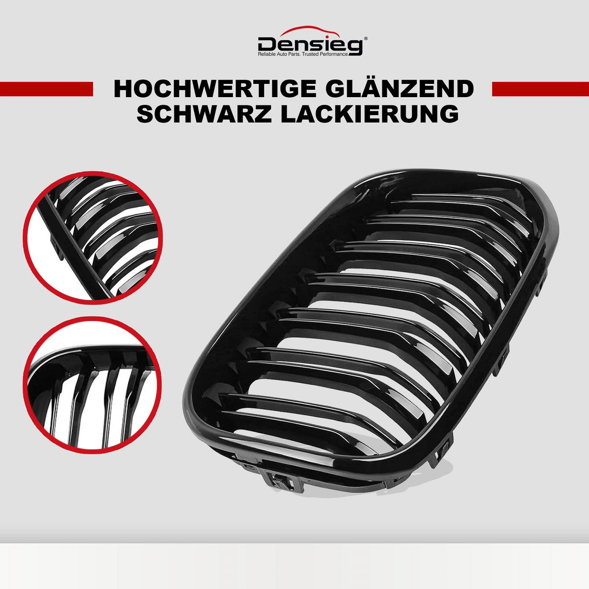 Nieren Kühlergrill GLANZ SCHWARZ Doppelsteg für BMW 1er F20 F21 15-19
