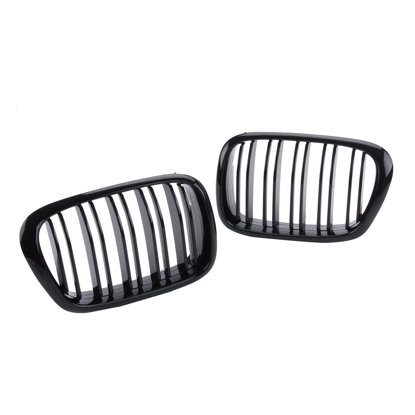 Doppelsteg Kühlergrill Nieren Glanz Schwarz für BMW 5er E39 1995-2003