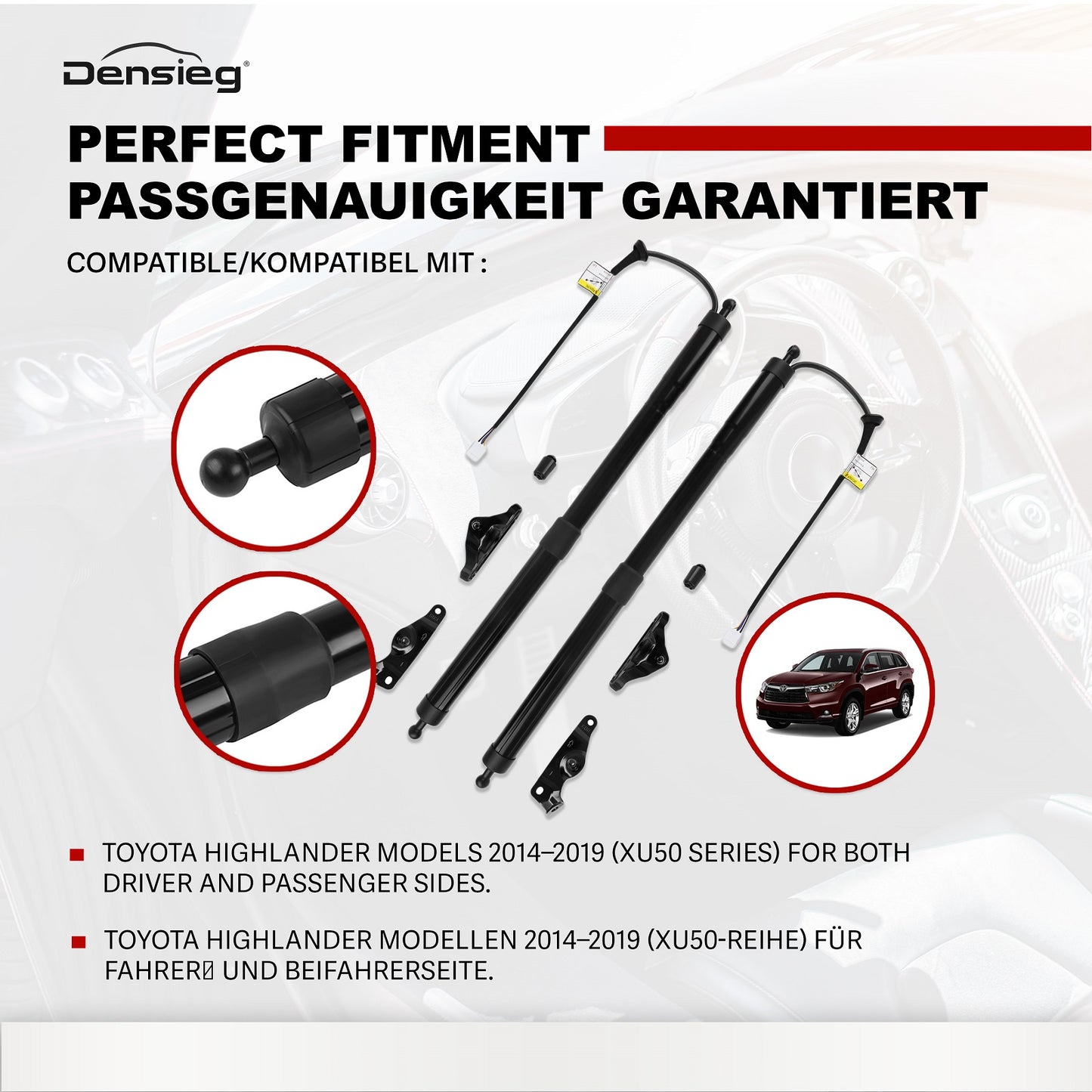 Heckklappe Lift Support Strebe L+R 6891009130 für Highlander 2014-2019