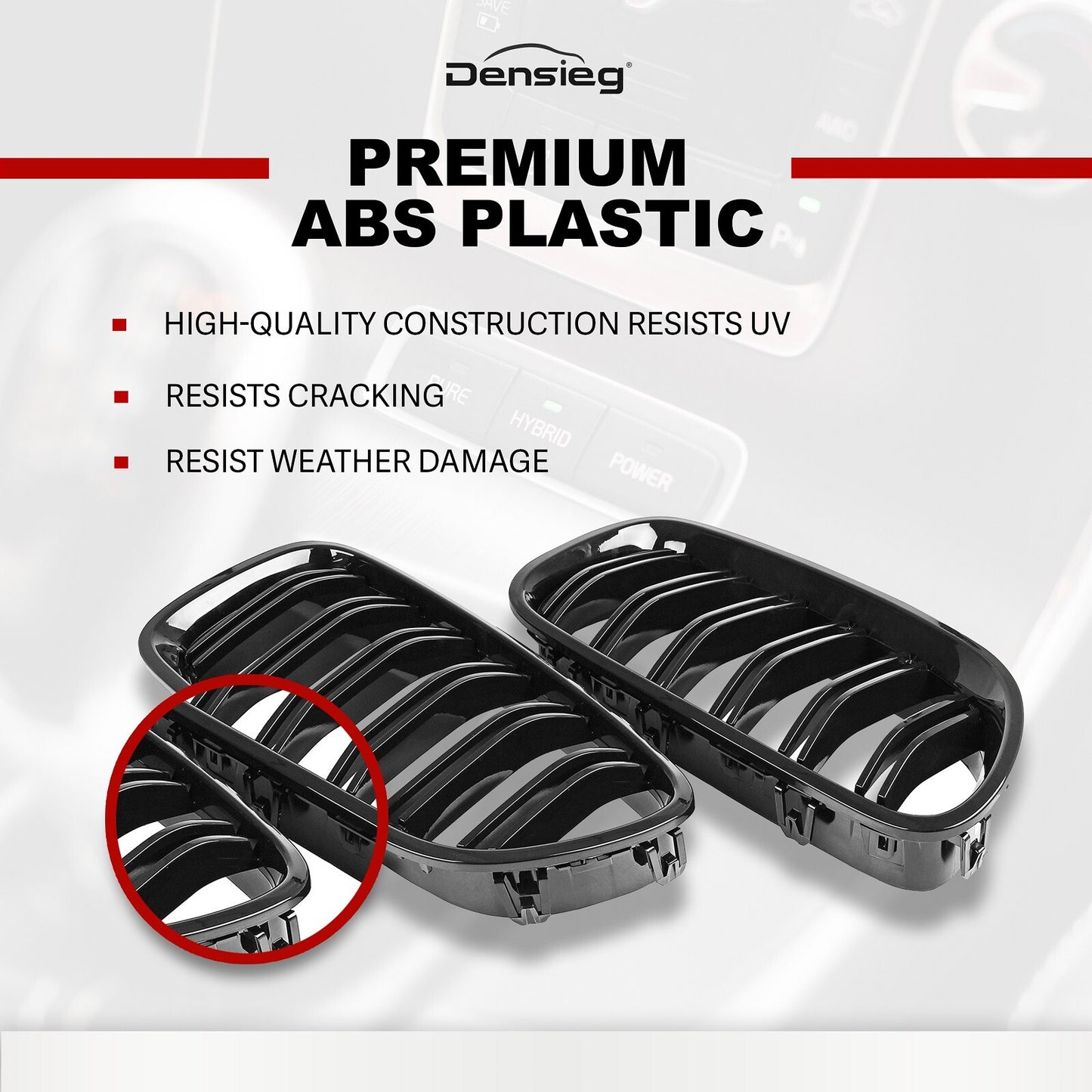 Glanz Schwarz Niere Kühlergrill ABS für BMW 5er F10 F11 F18 2010-2017