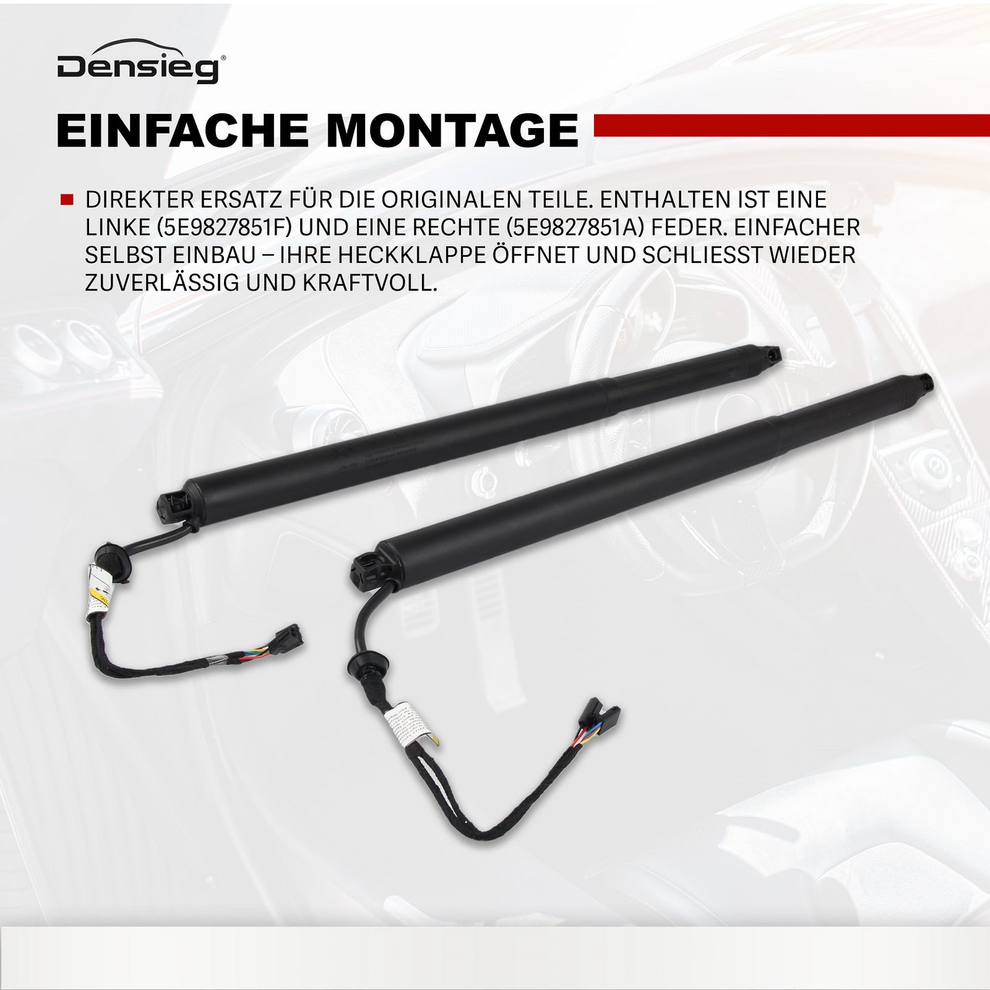 2x Elektrische Heckklappe Gasdruckfeder 5E9827851F für Skoda Octavia III