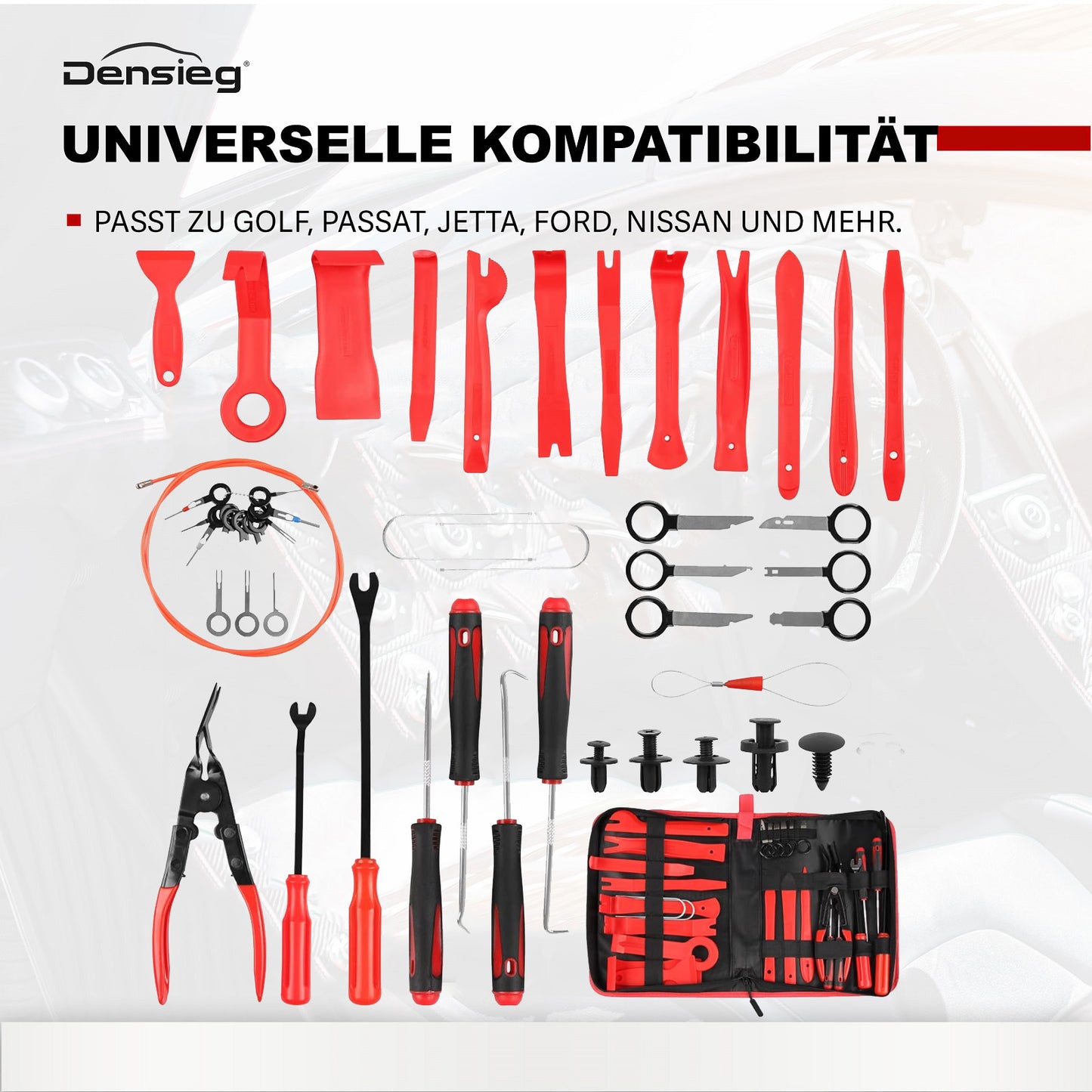 143tlg Auto Demontage Werkzeug Innen Verkleidung Clipheber Zange Satz
