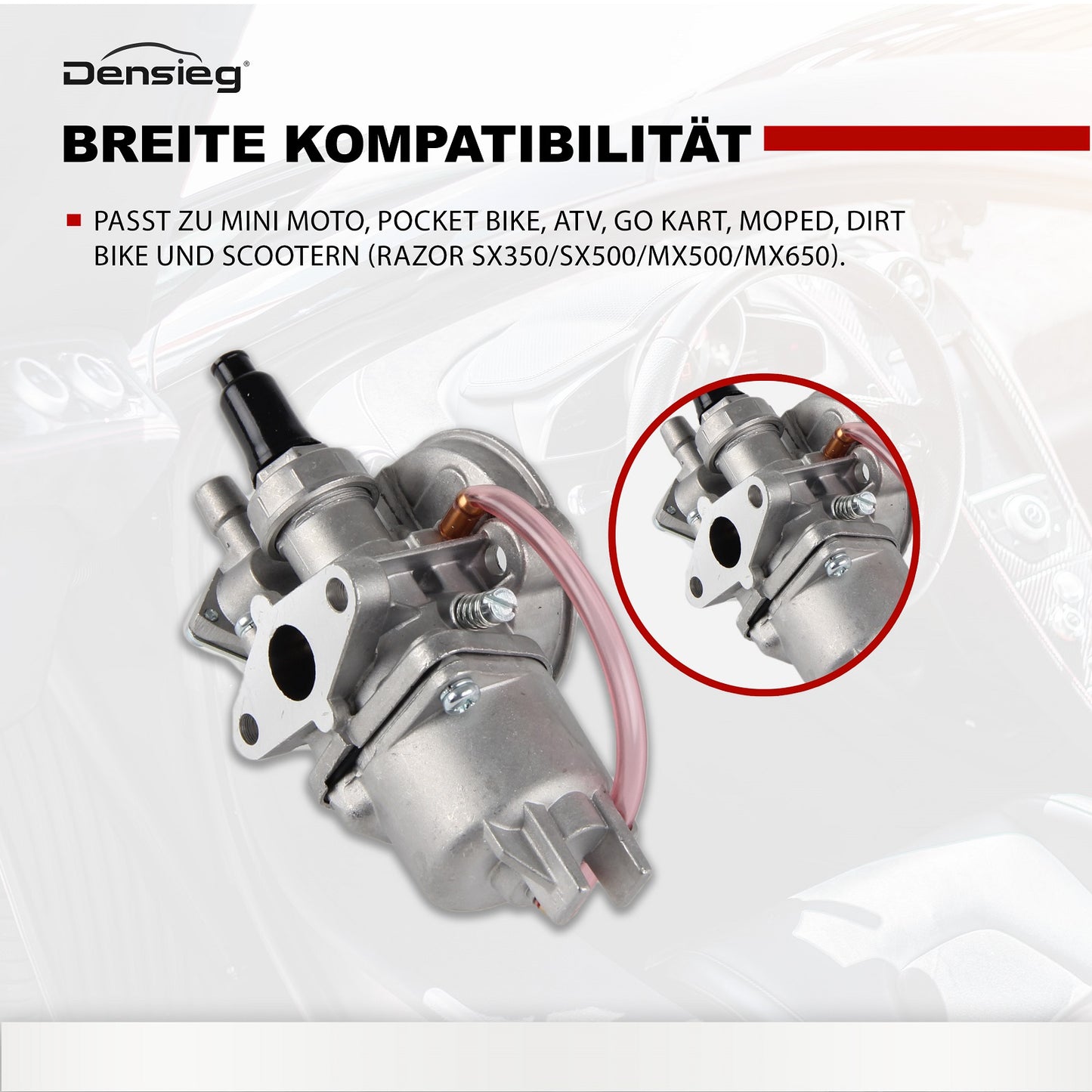 PZ13 13 mm Vergaser für 2-Takt 43cc 47cc 49cc Pocket Bike Mini Motor ATV