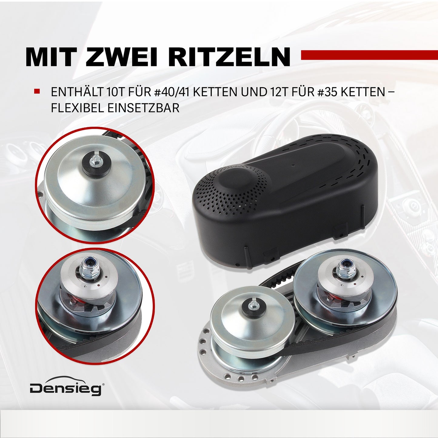 Go-Kart Kupplung 1" TAV 30 mit Zubehör 10T/12T Ritzel für 8-11 PS Motor