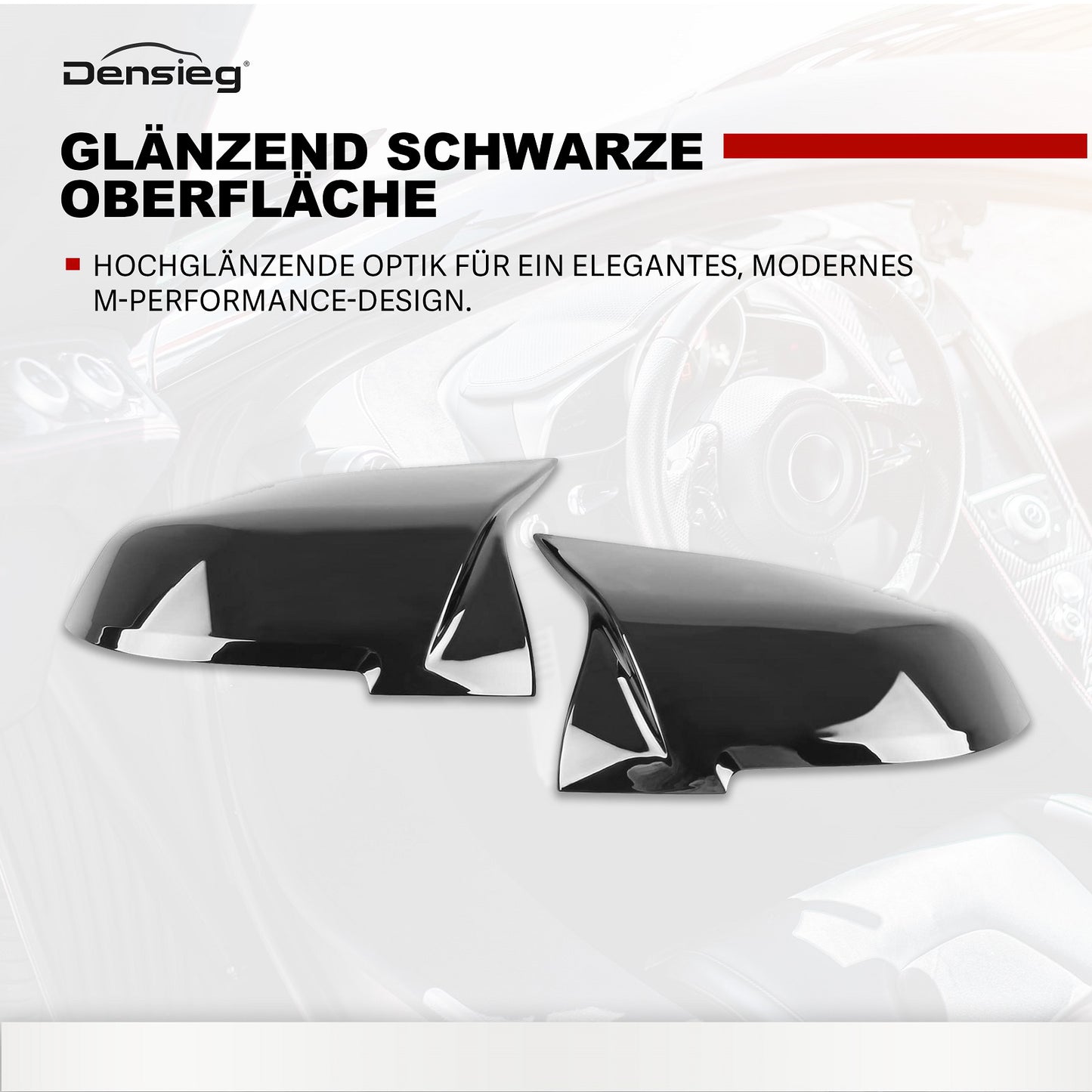 Paar Glanz Schwarz Spiegelkappen Gehäuse Für BMW F20 F21 F22 F23 F30 F31 F32 F33 F36