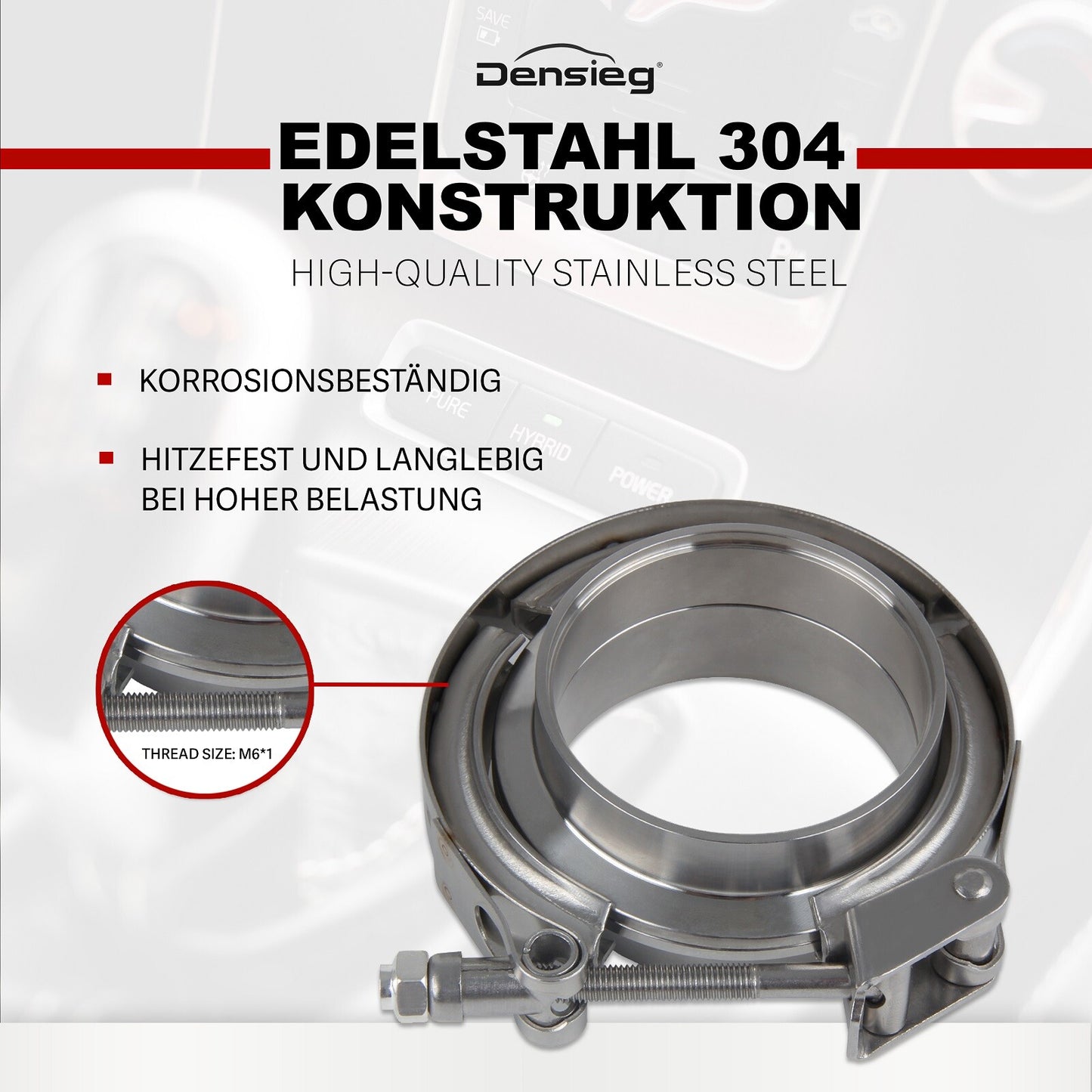 2x 2" 50,8mm V-Band Schelle + Flansch Kit Edelstahl Auspuff Turbo Klemme