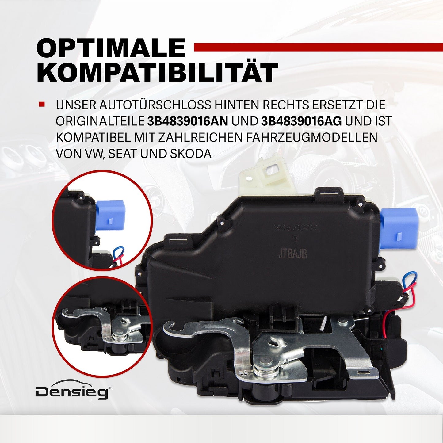 Türschloss Hinten Rechts für VW Polo 9N Seat Ibiza 6L1 Fabia 6Y2 6Y3 6Y5