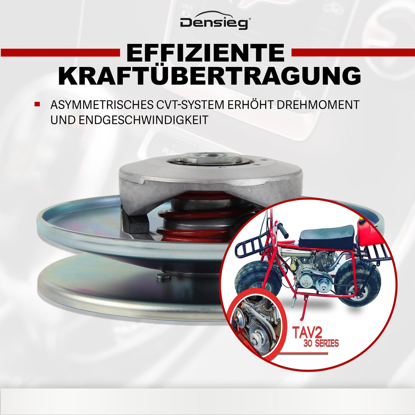 Go-Kart Kupplung 1" TAV 30 mit Zubehör 10T/12T Ritzel für 8-11 PS Motor