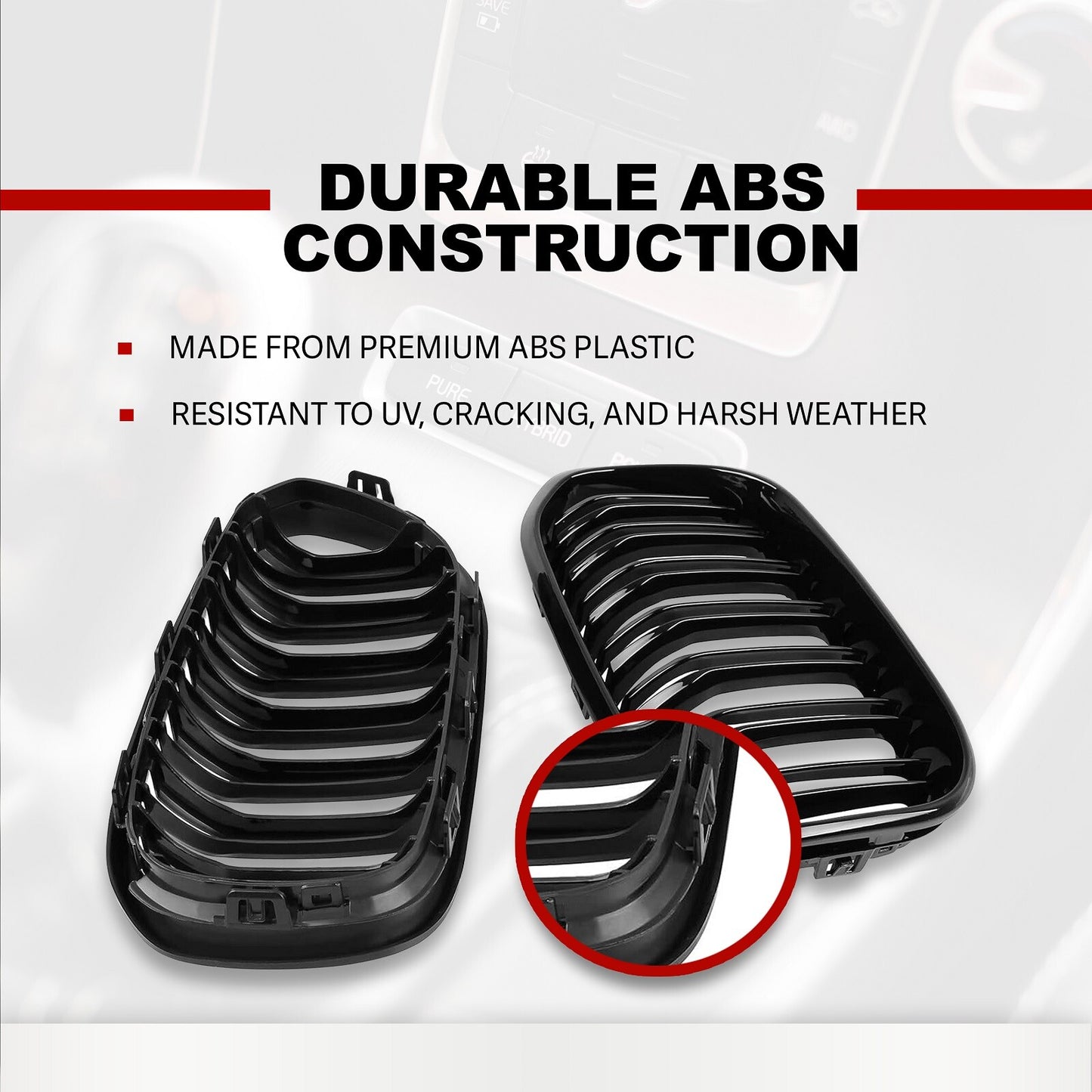 Nieren Kühlergrill GLANZ SCHWARZ Doppelsteg für BMW 1er F20 F21 15-19